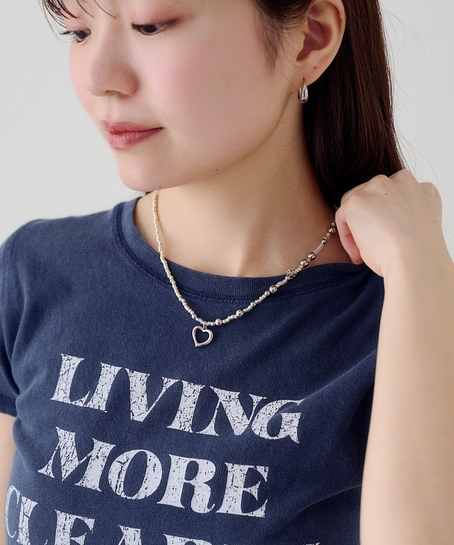 Kastane(カスタネ) 【fiw.】ハートビーズネックレス