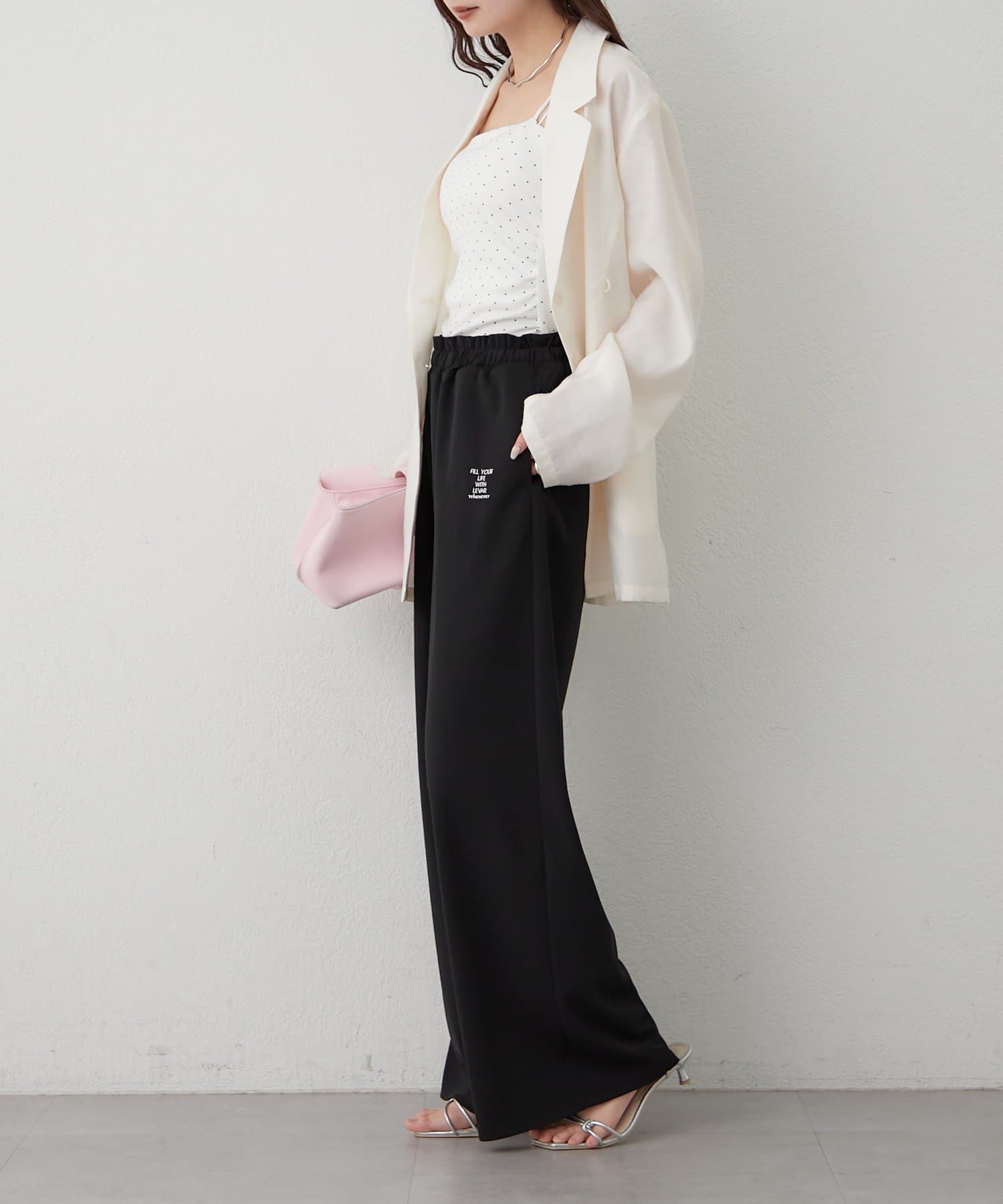 mystic(ミスティック) ロゴ刺繍イージーパンツ