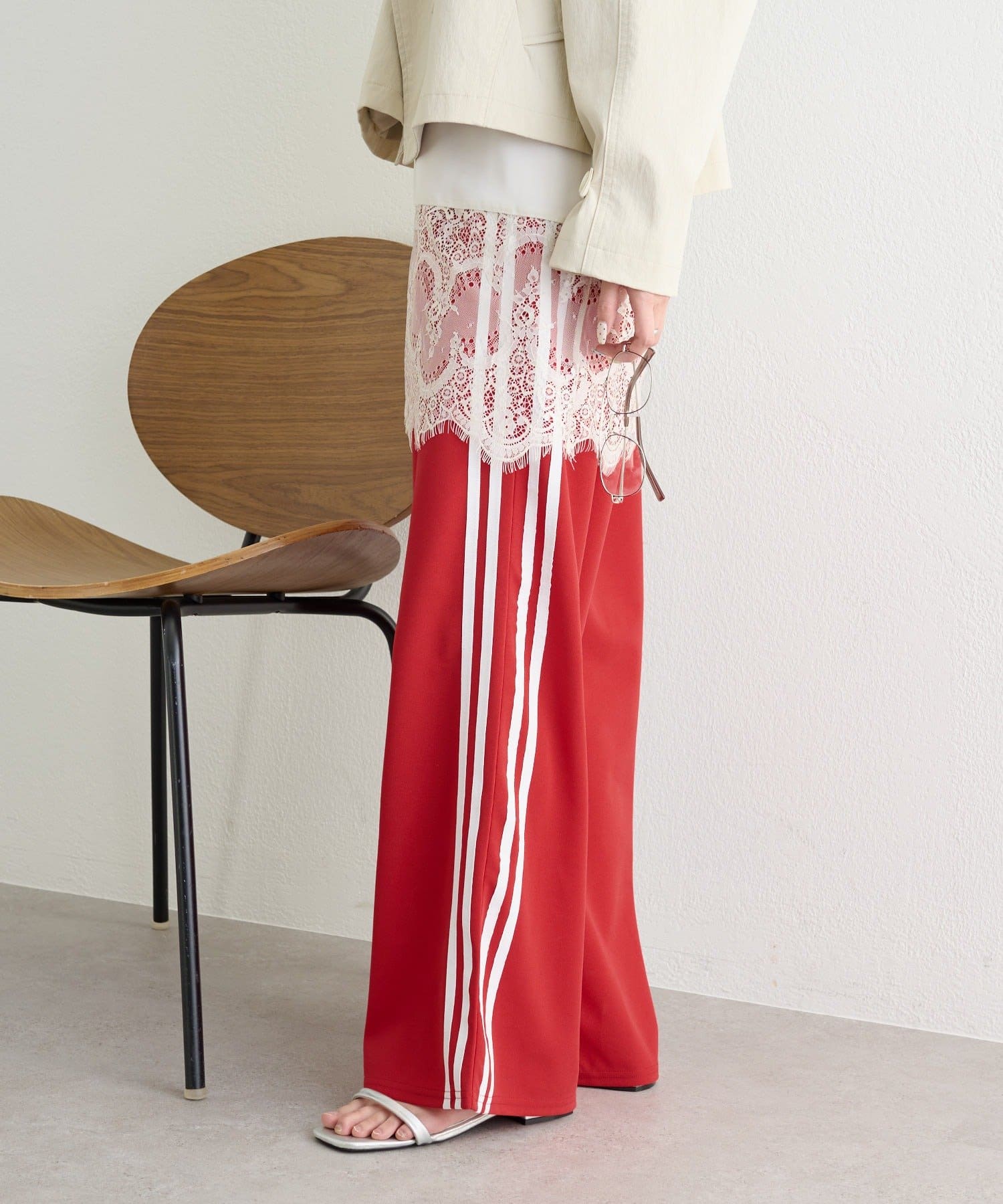 mystic(ミスティック) ロゴ刺繍イージーパンツ