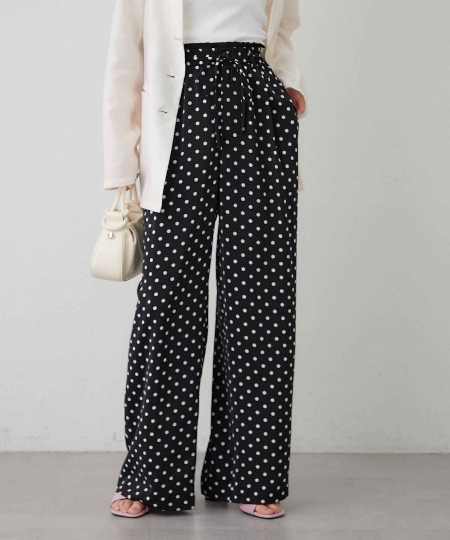 mystic(ミスティック) ドットWベルトパンツ
