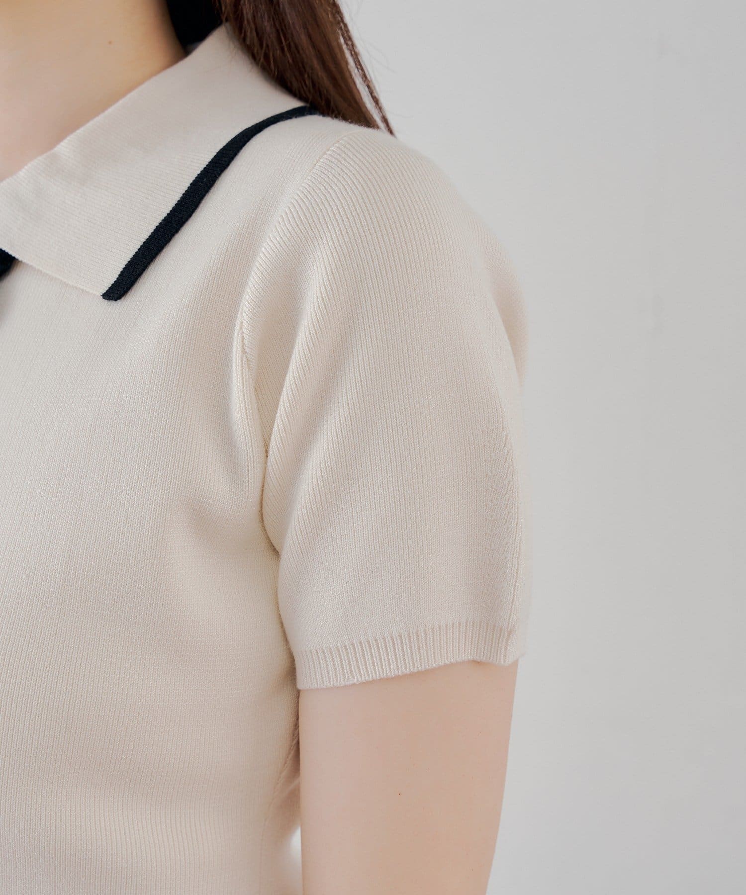 Chico(チコ) 【SALON by Chico】配色ポロ襟ニット