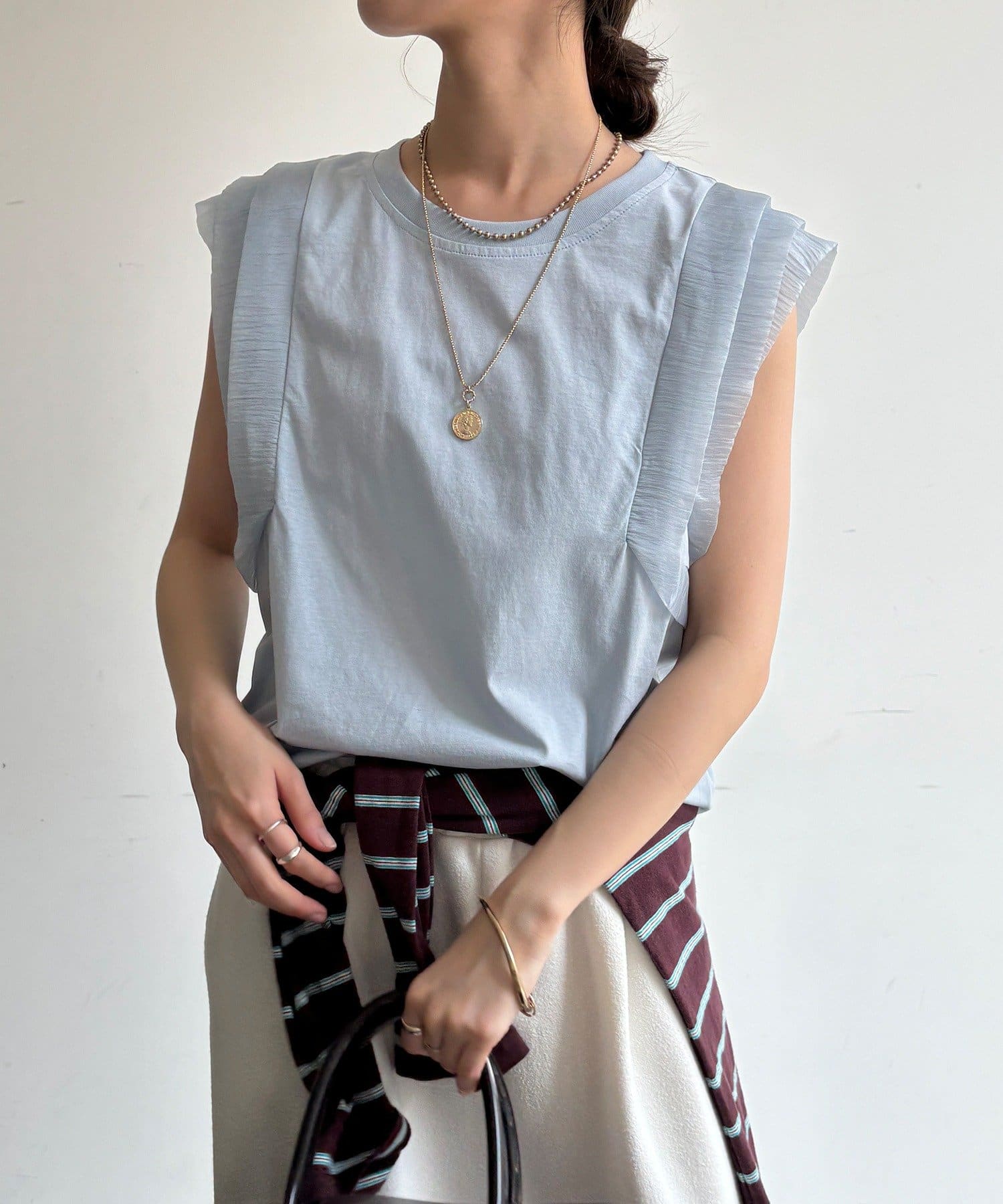 DOUDOU(ドゥドゥ) 【WEB限定】ショルダーフリルトップス