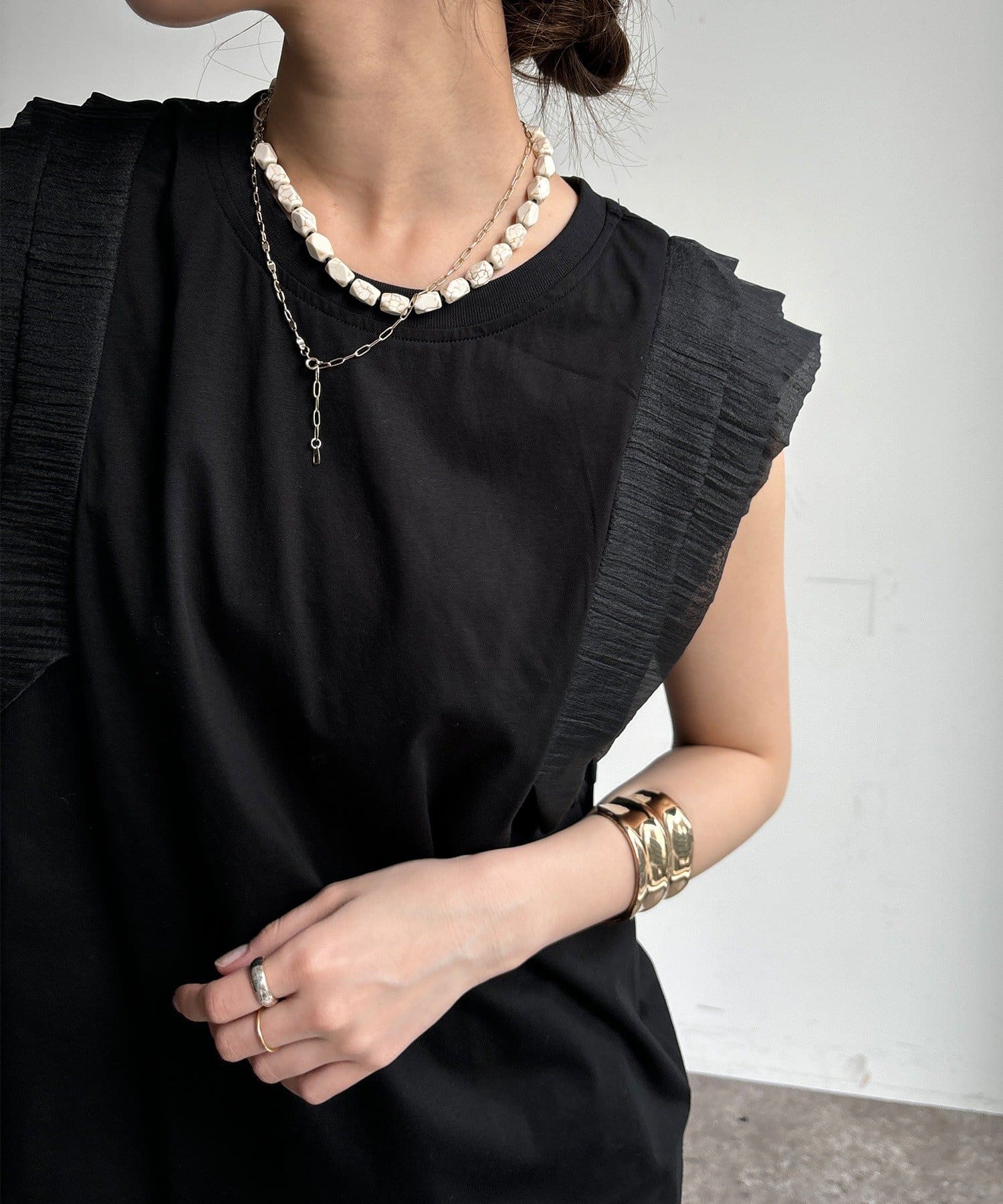 DOUDOU(ドゥドゥ) 【WEB限定】ショルダーフリルトップス