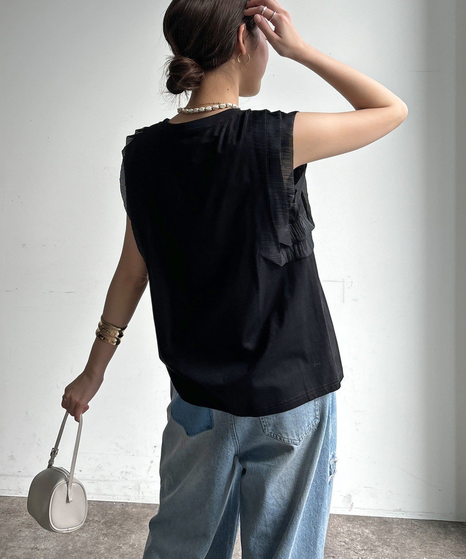 DOUDOU(ドゥドゥ) 【WEB限定】ショルダーフリルトップス