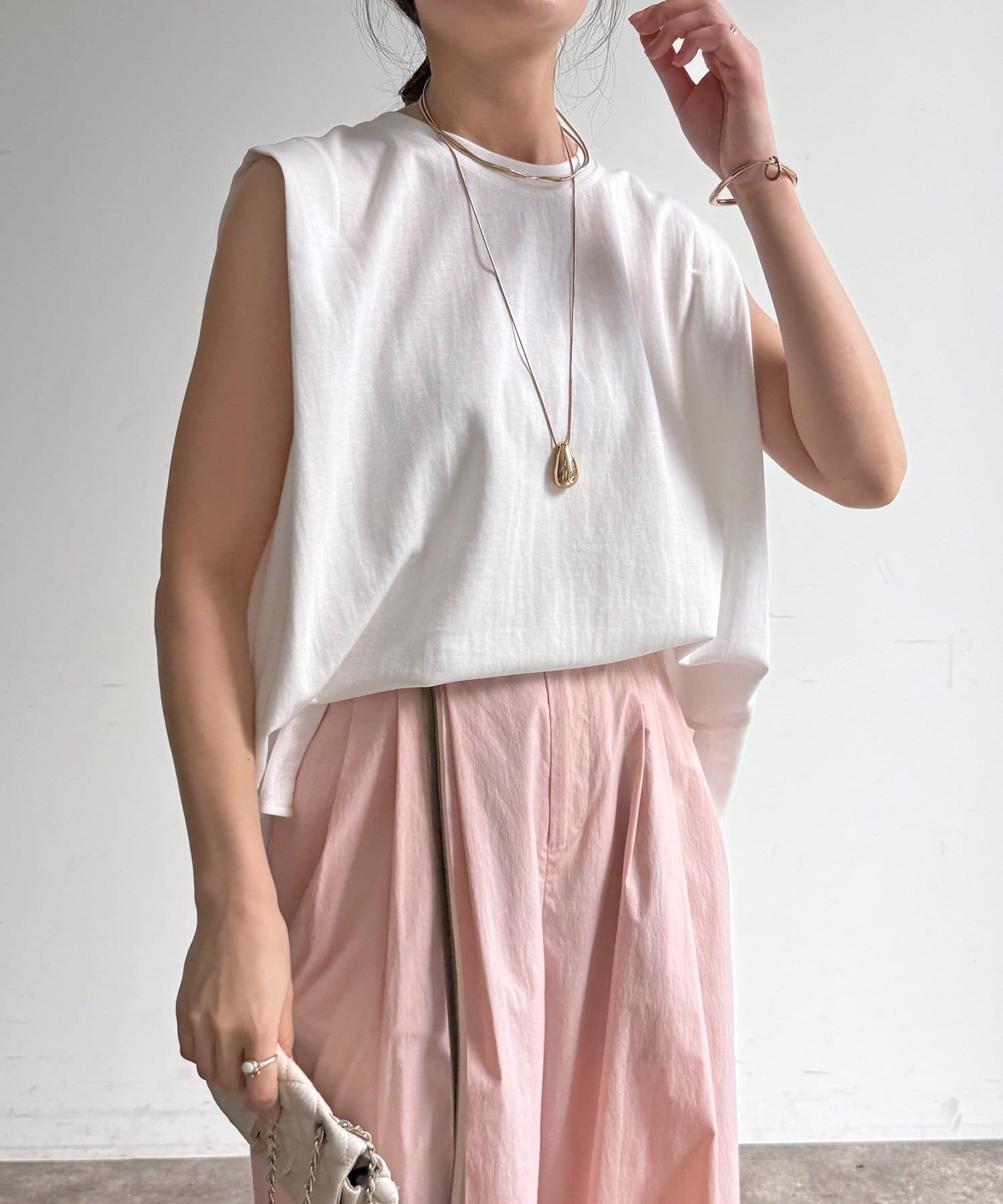 DOUDOU(ドゥドゥ) 【WEB限定】バックメッシュ切替トップス