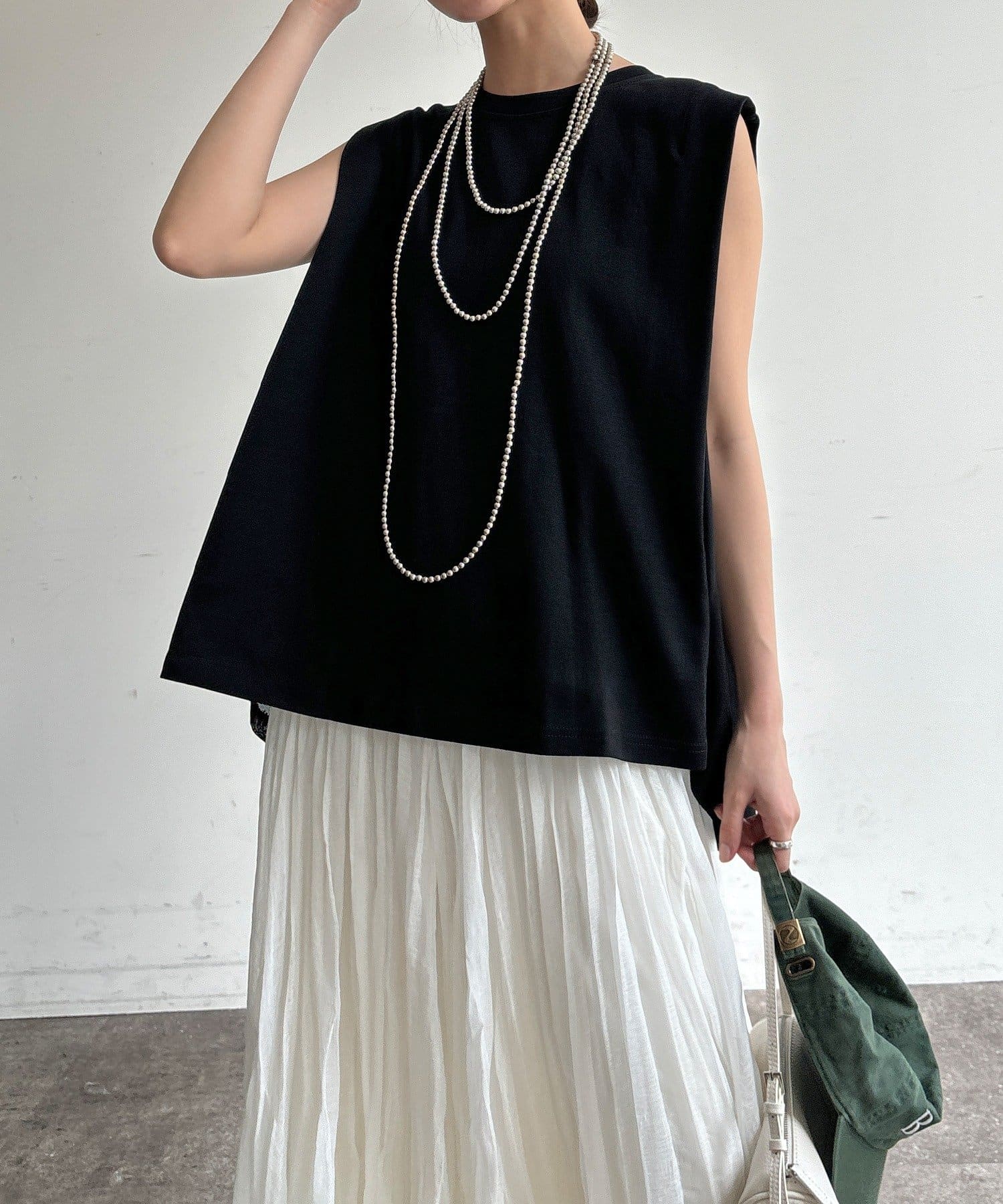 DOUDOU(ドゥドゥ) 【WEB限定】バックメッシュ切替トップス