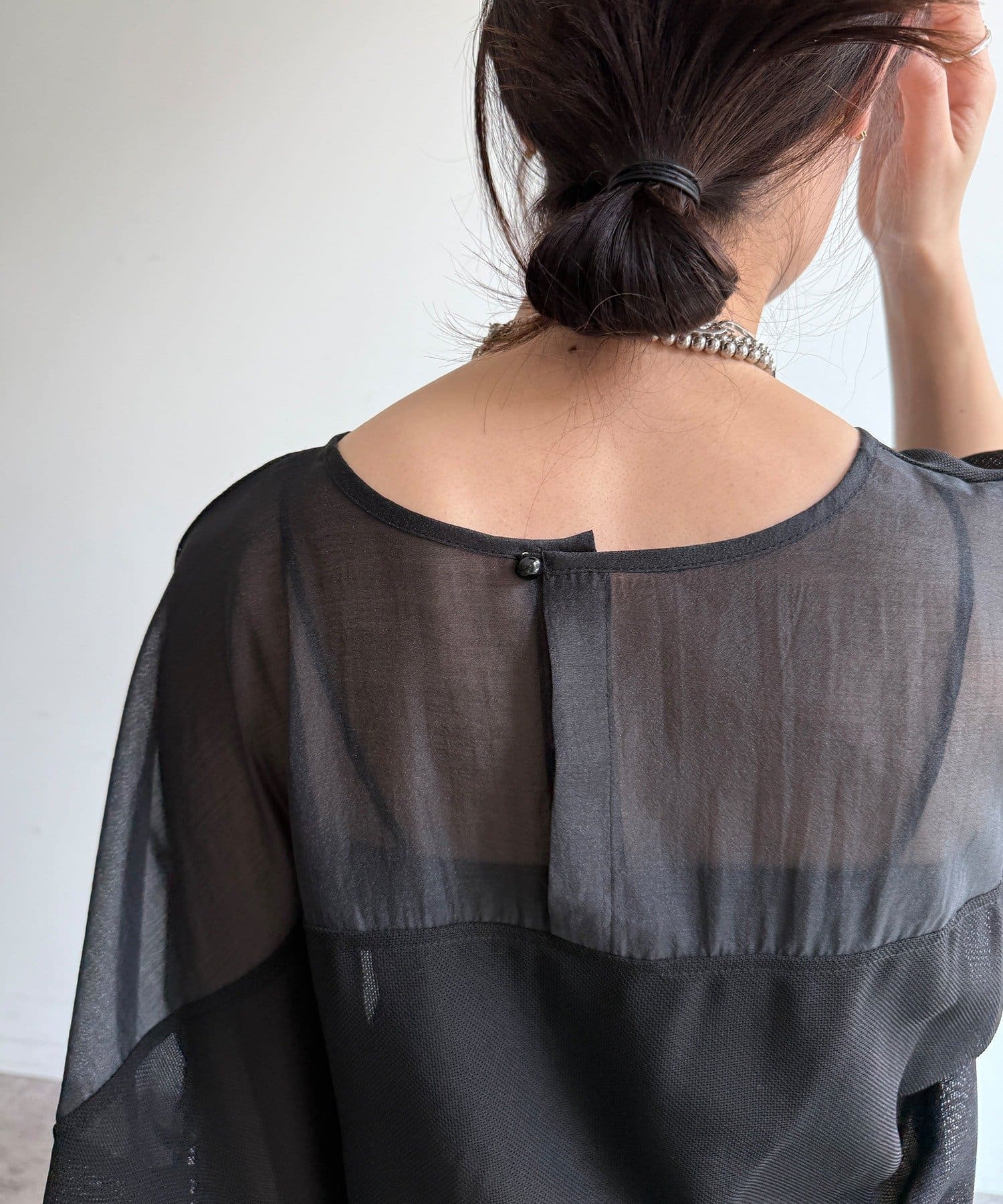 DOUDOU(ドゥドゥ) 【WEB限定】メッシュシフォントップス