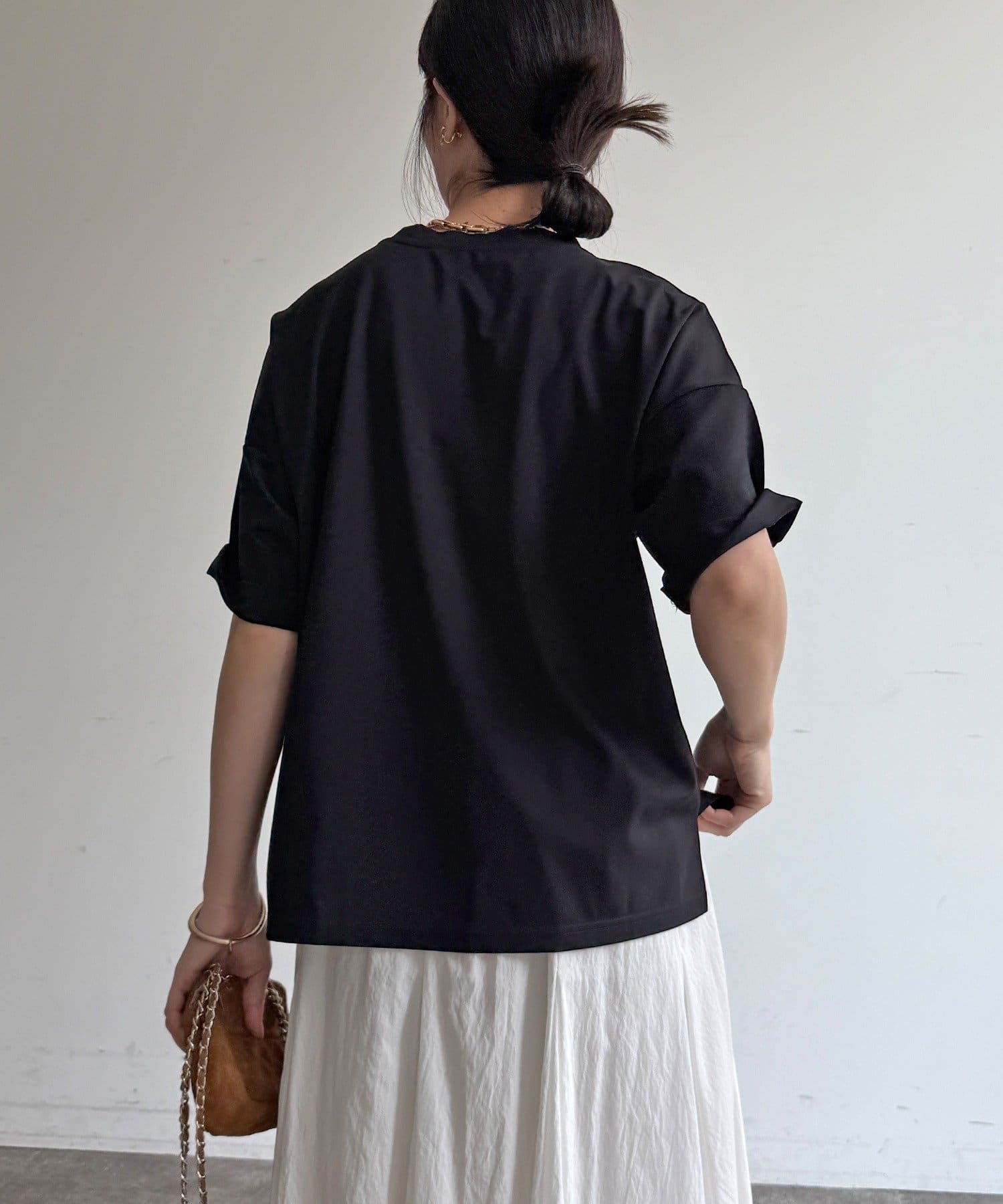 DOUDOU(ドゥドゥ) 【WEB限定】ストーンプリントトップス