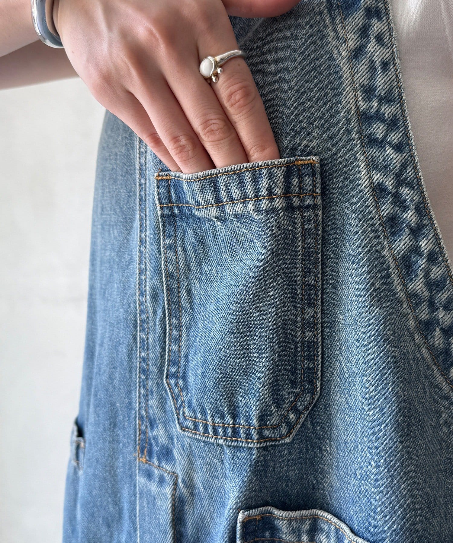 DOUDOU(ドゥドゥ) 【WEB限定】ビッグポケットデニムサロペット