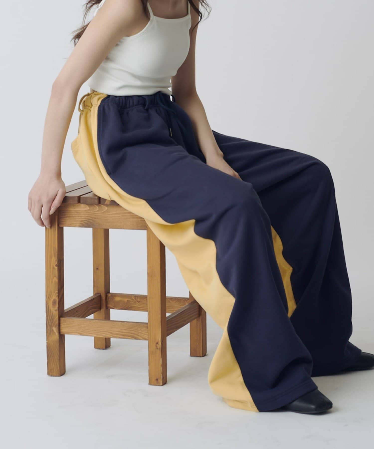 Lui's(ルイス) 【WEB限定】配色スウェットワイドパンツ