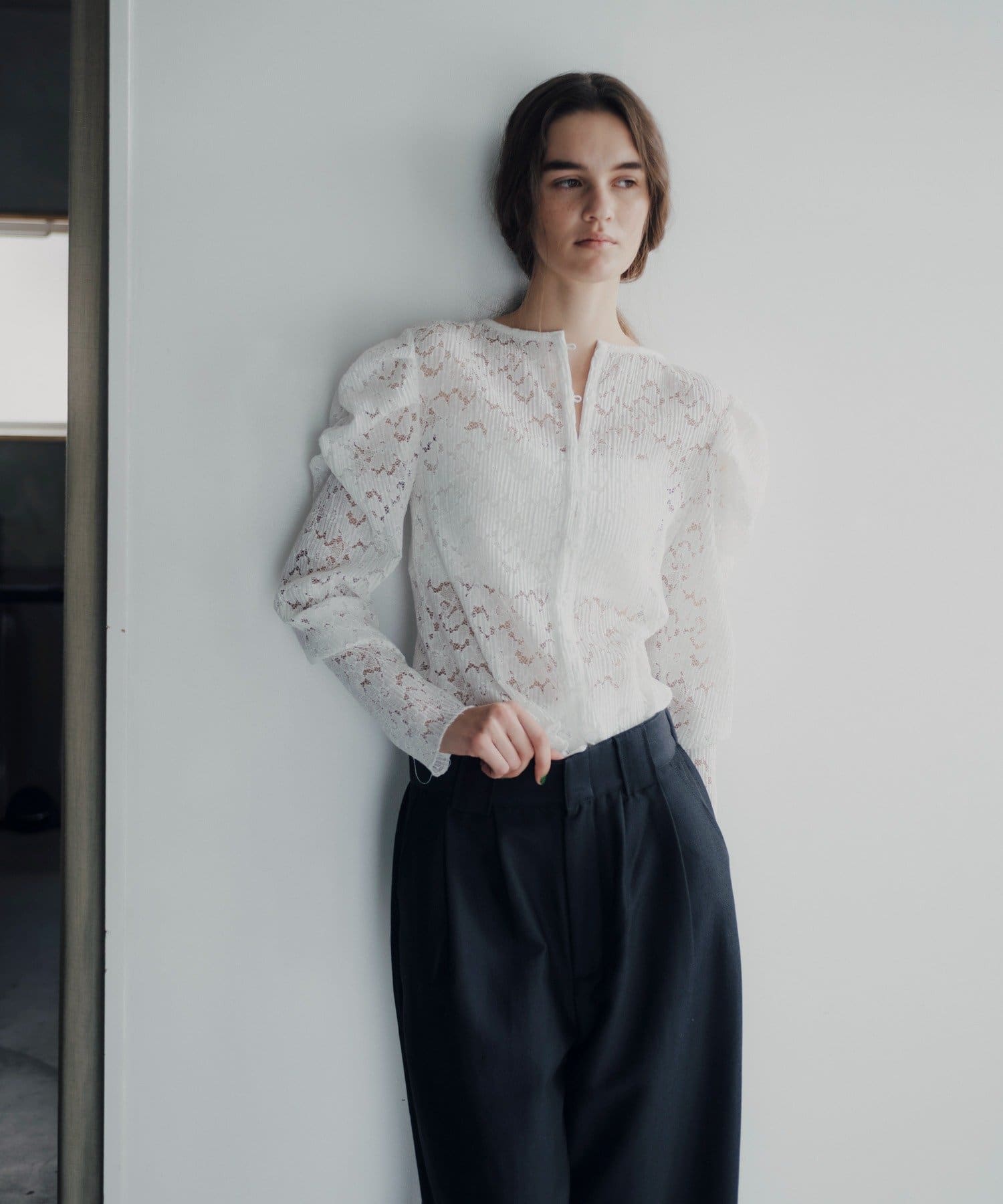 Pasterip(パセリ) Gigot sleeve lace top