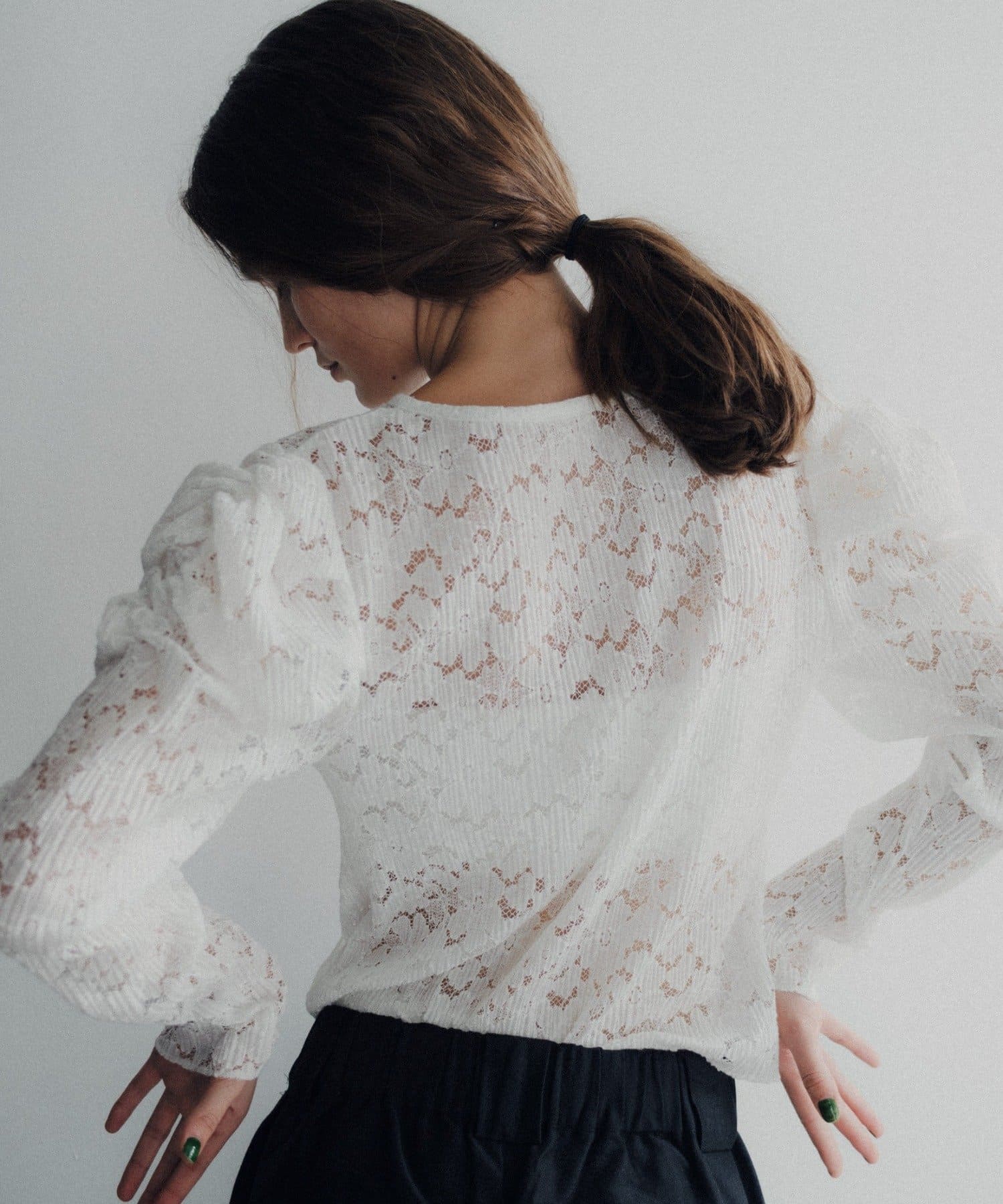 Pasterip(パセリ) Gigot sleeve lace top