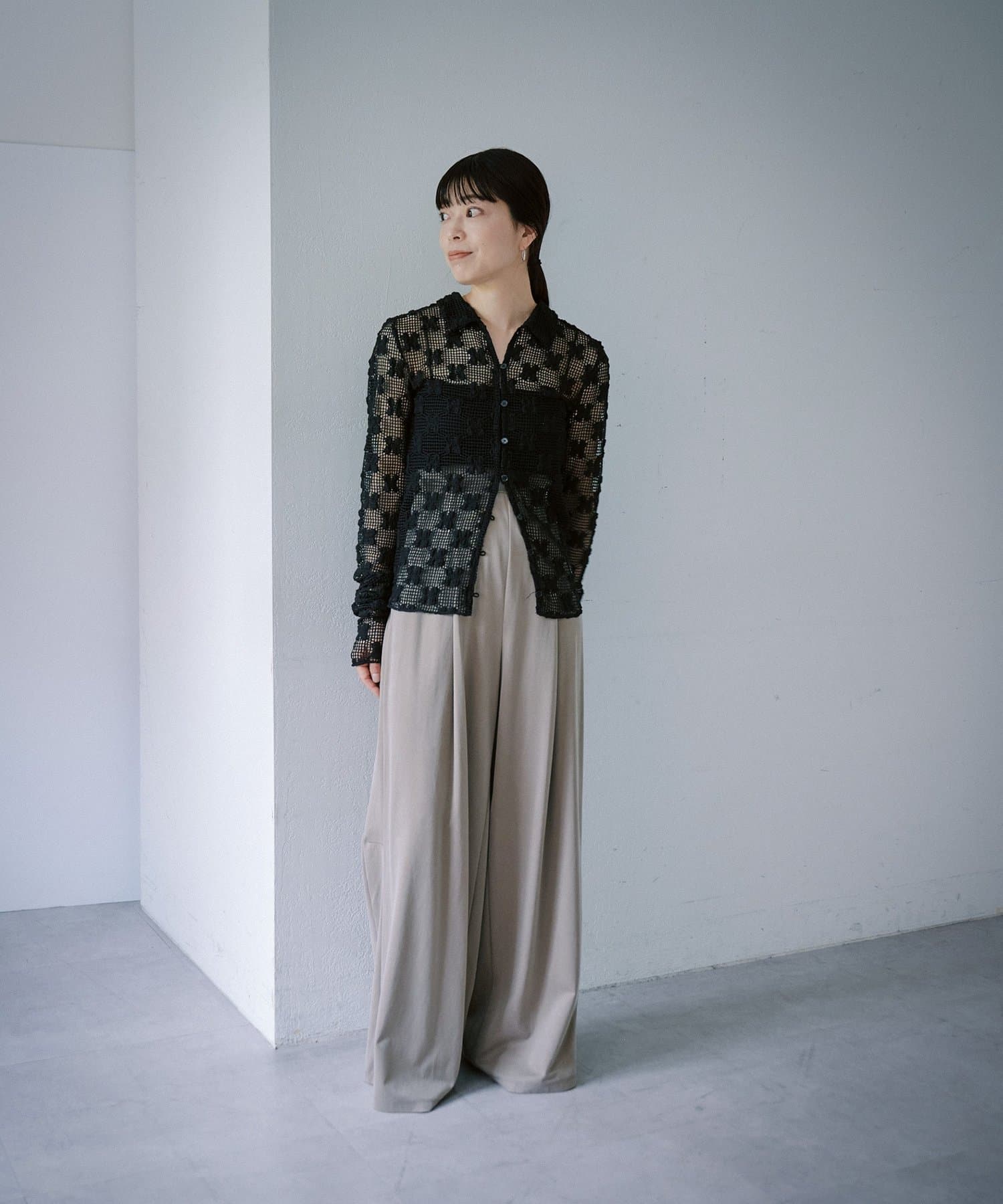Pasterip(パセリ) Mesh lace shirts cardigan