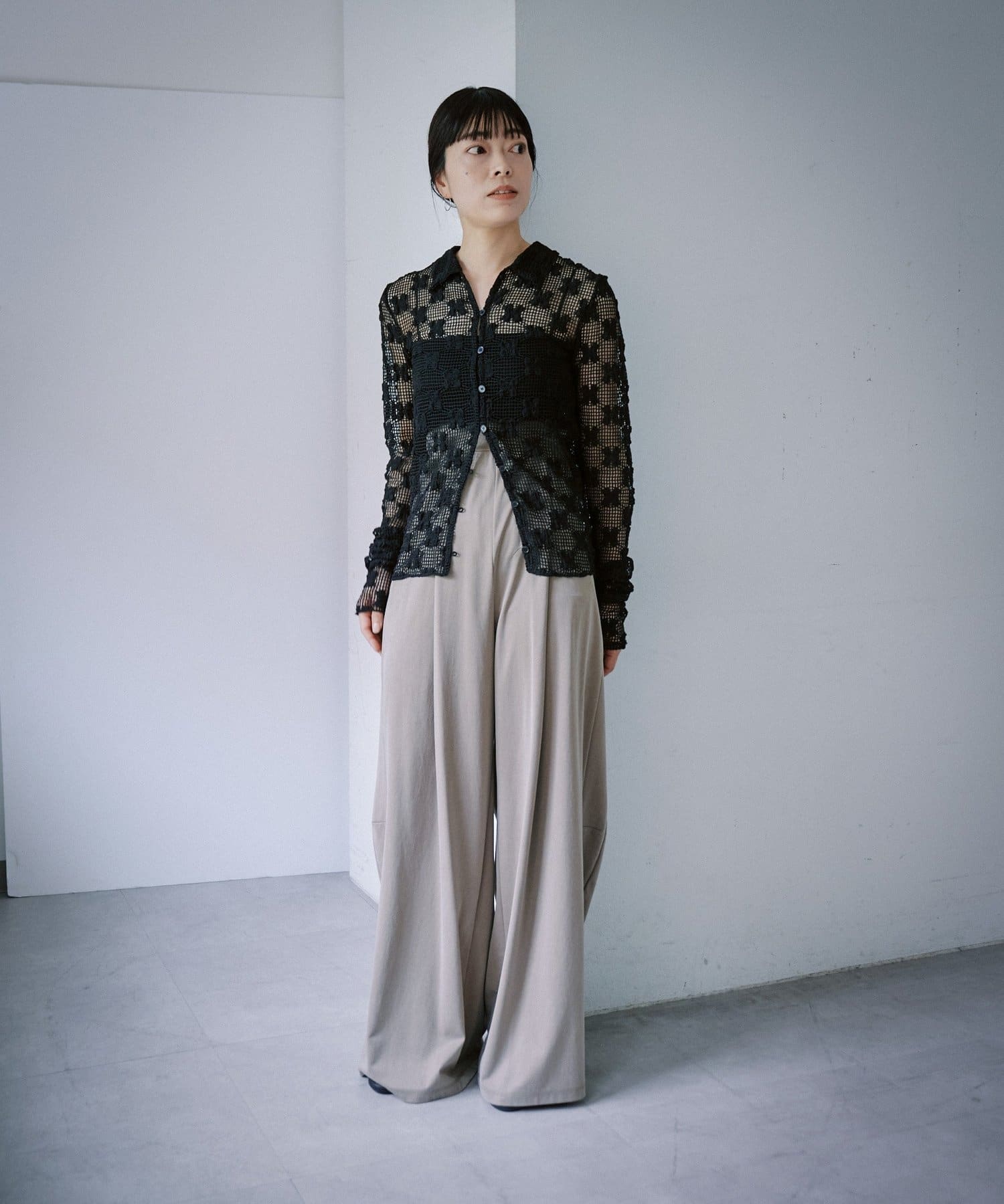 Pasterip(パセリ) Mesh lace shirts cardigan