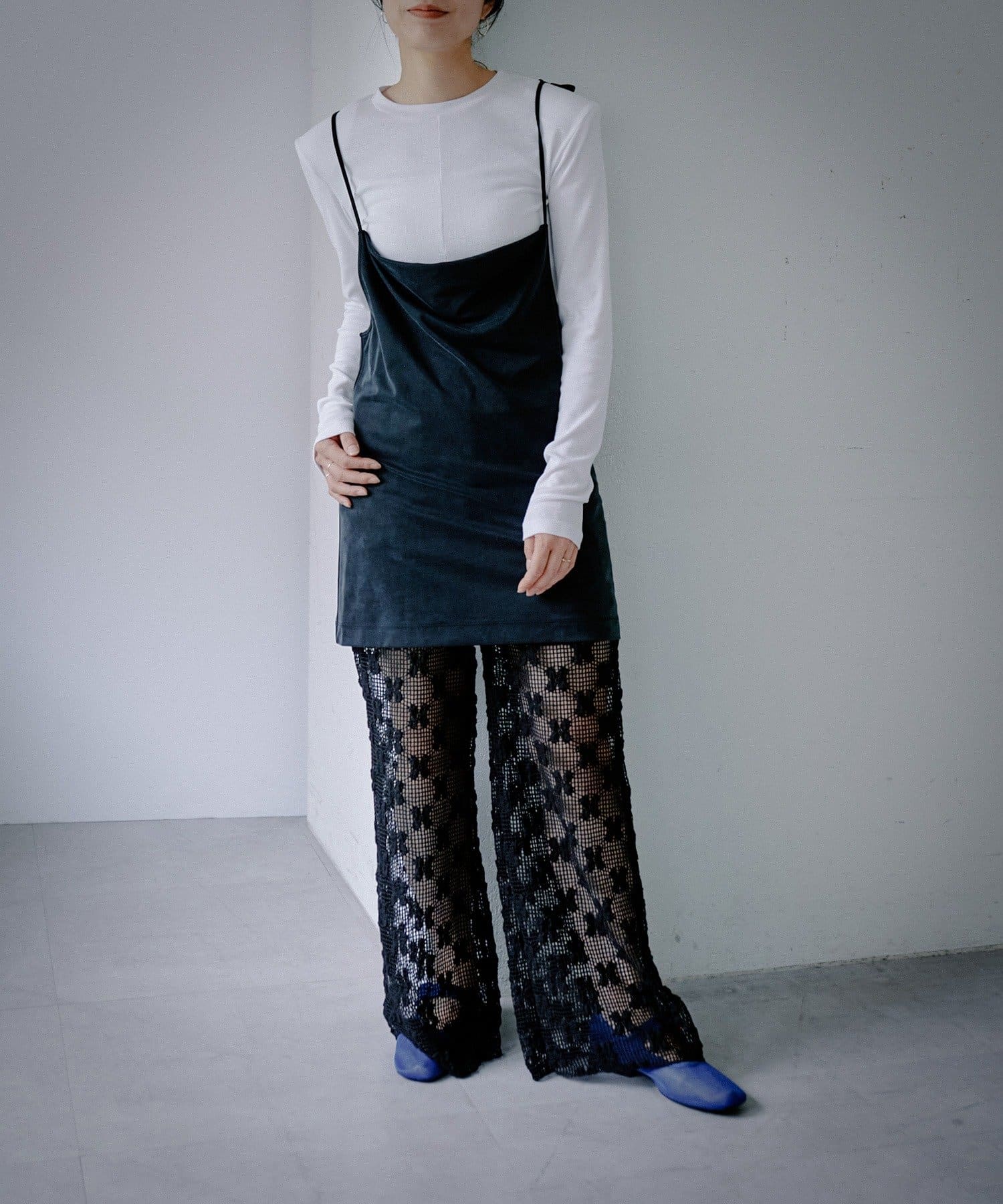 Pasterip(パセリ) Mesh lace easy pants