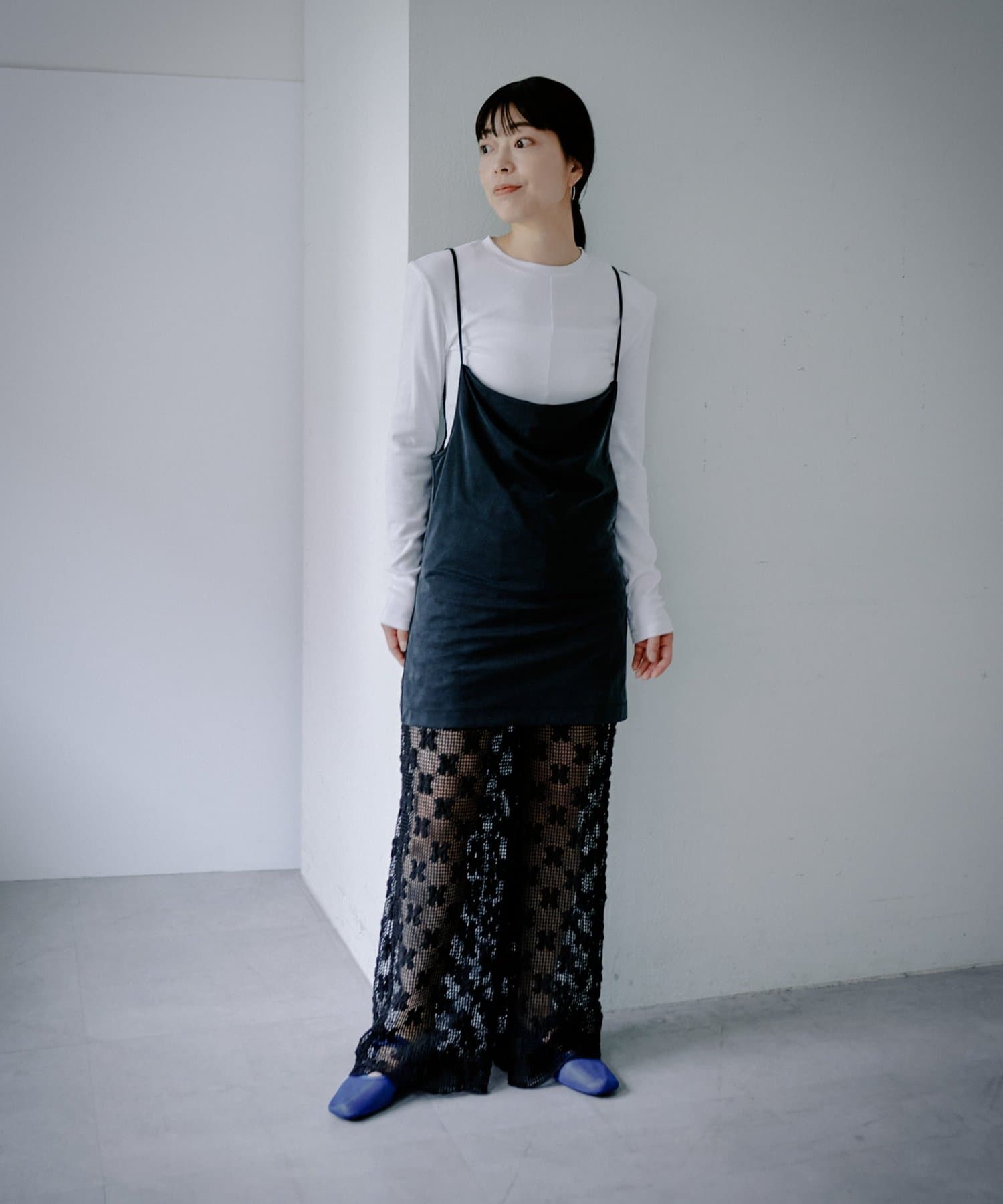 Pasterip(パセリ) Mesh lace easy pants
