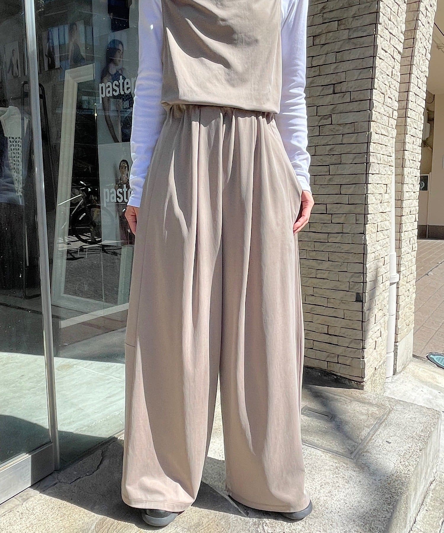 Pasterip(パセリ) Cupro jersey wide pants