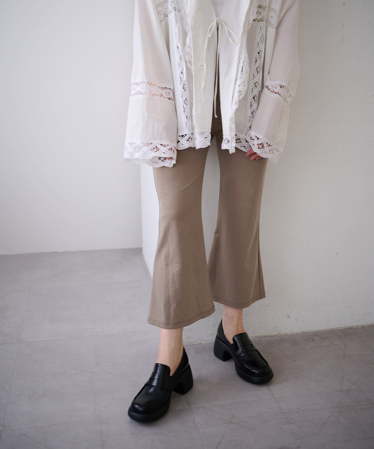 Pasterip(パセリ) Cupro jersey cropped pants
