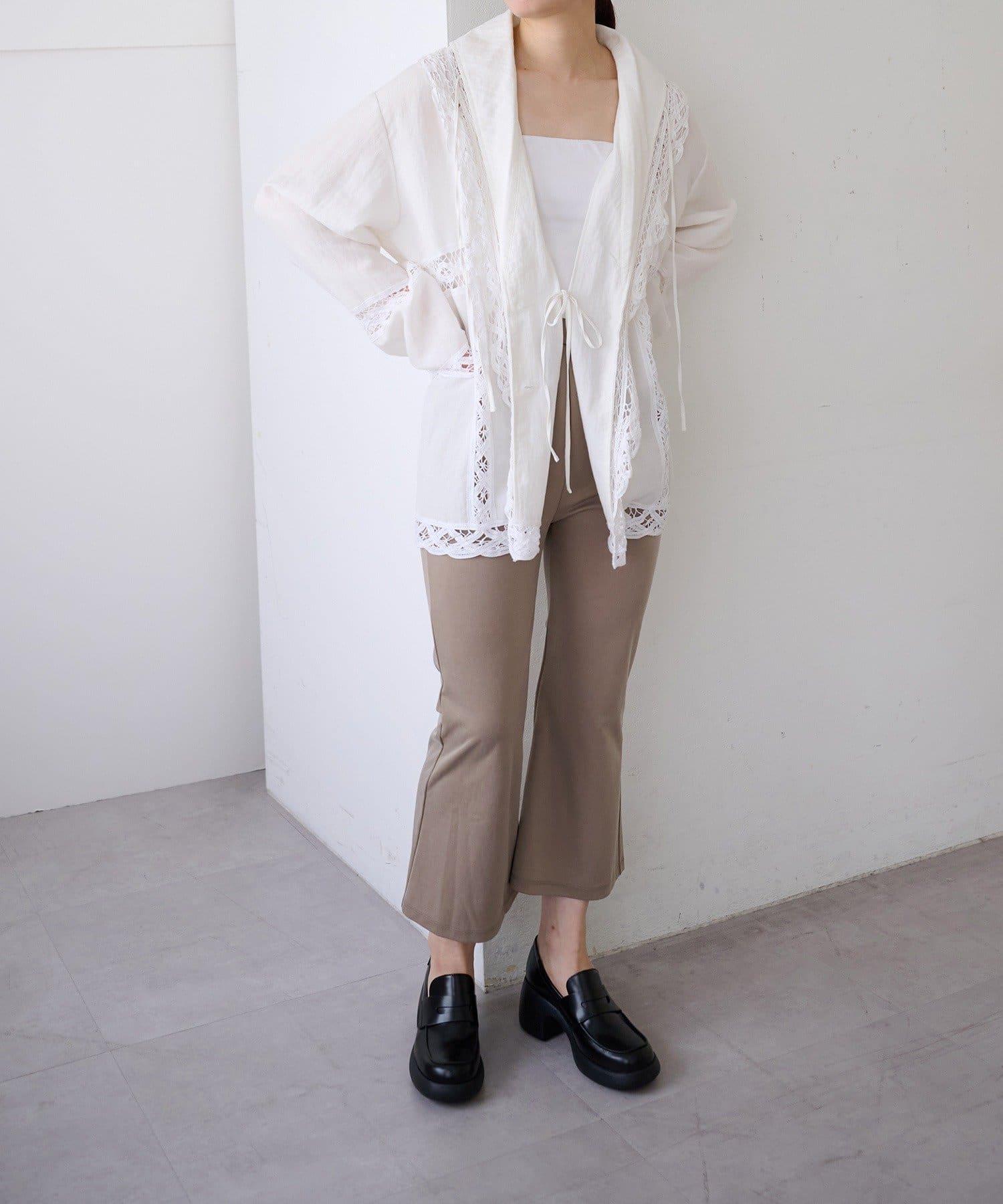 Pasterip(パセリ) Cupro jersey cropped pants