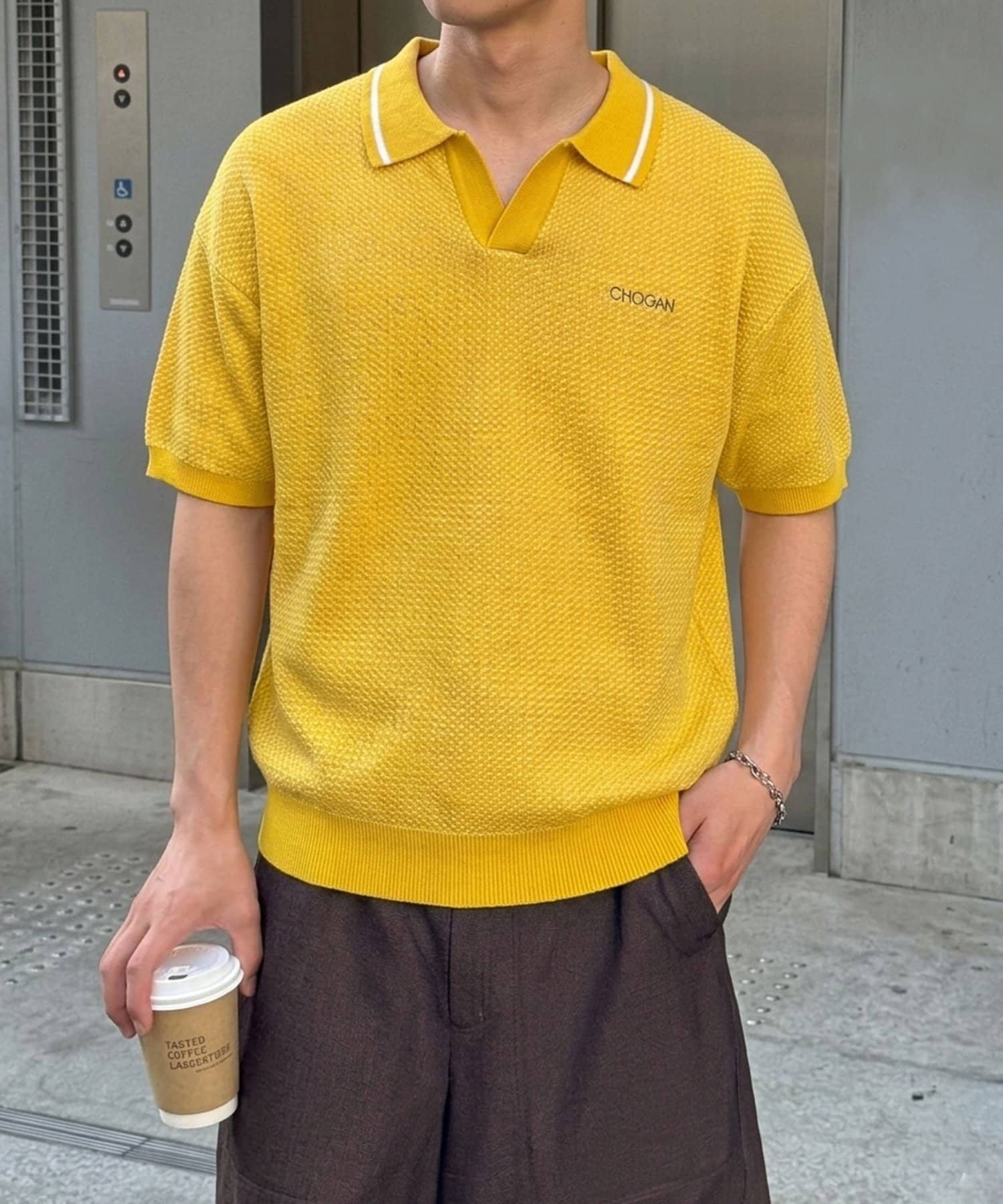 CIAOPANIC(チャオパニック) バーズアイサマーニットポロシャツ