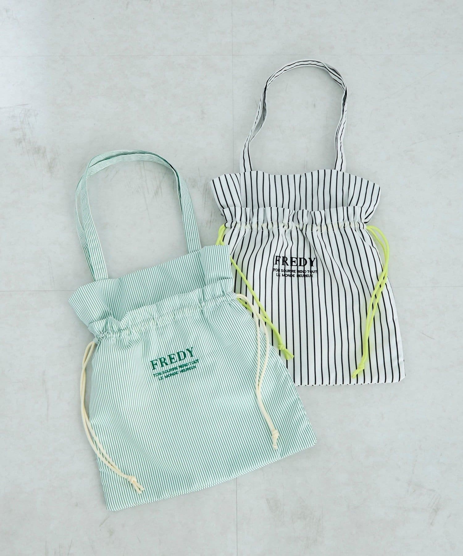 FREDY & GLOSTER(フレディ アンド グロスター) アウトポケットストライプロゴトート