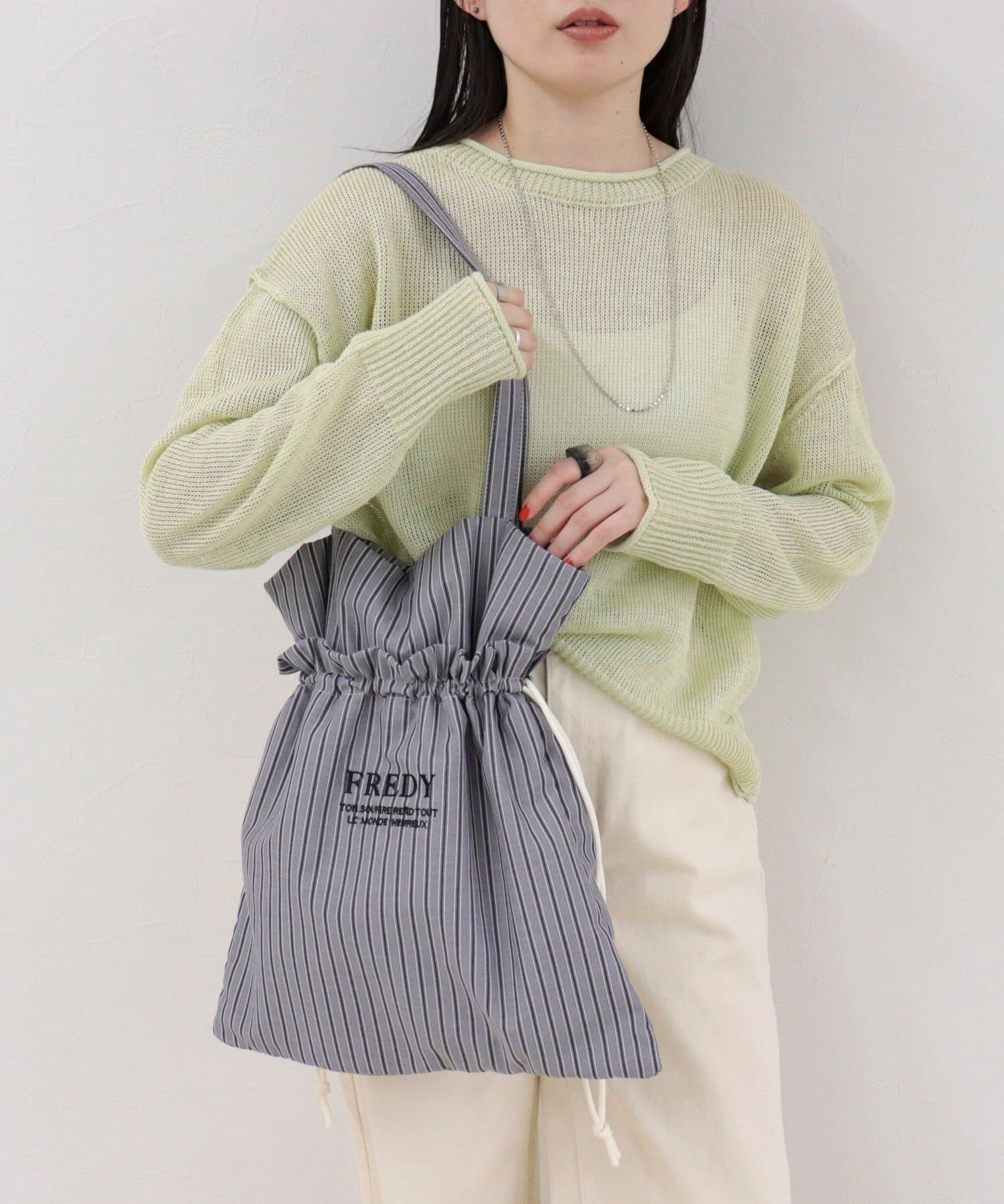 FREDY & GLOSTER(フレディ アンド グロスター) アウトポケットストライプロゴトート