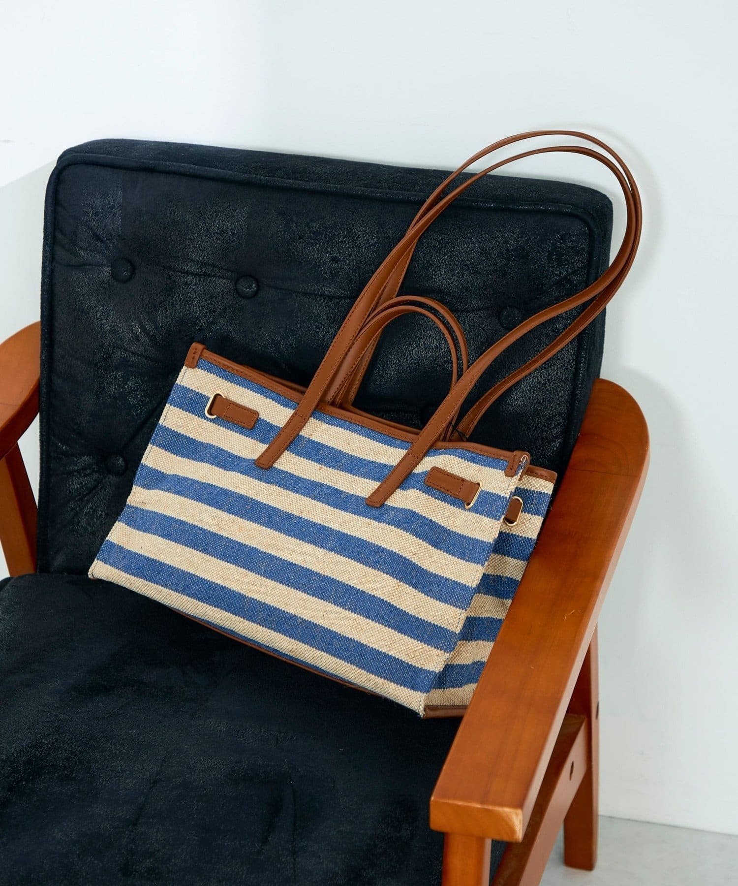 FREDY & GLOSTER(フレディ アンド グロスター) ボーダープリントスクエアトートバッグ