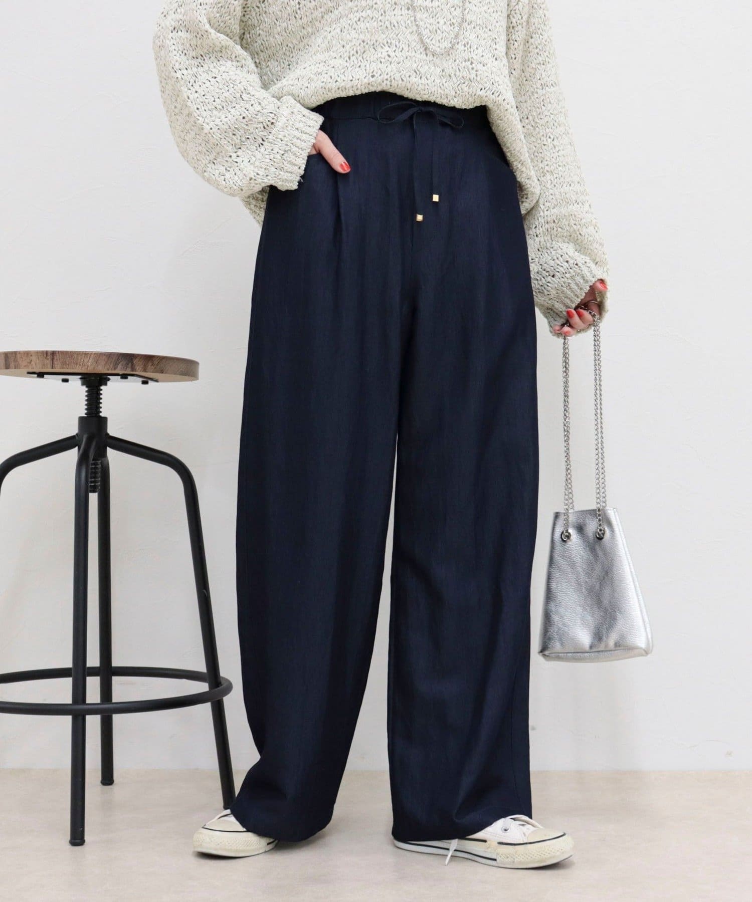 FREDY & GLOSTER(フレディ アンド グロスター) 【低身長サイズ34有り】ライトシャンブレーデニムイージーパンツ