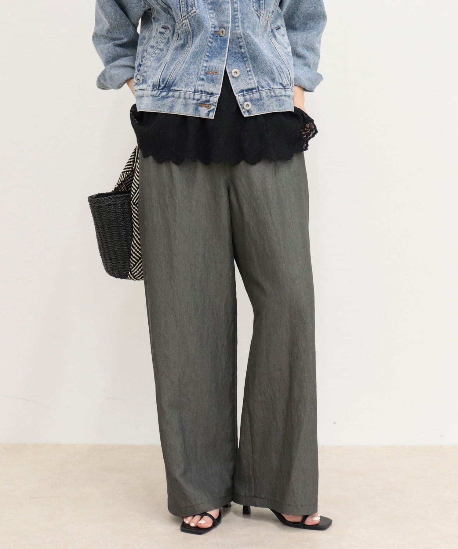 FREDY & GLOSTER(フレディ アンド グロスター) 【低身長サイズ34有り】ライトシャンブレーデニムイージーパンツ