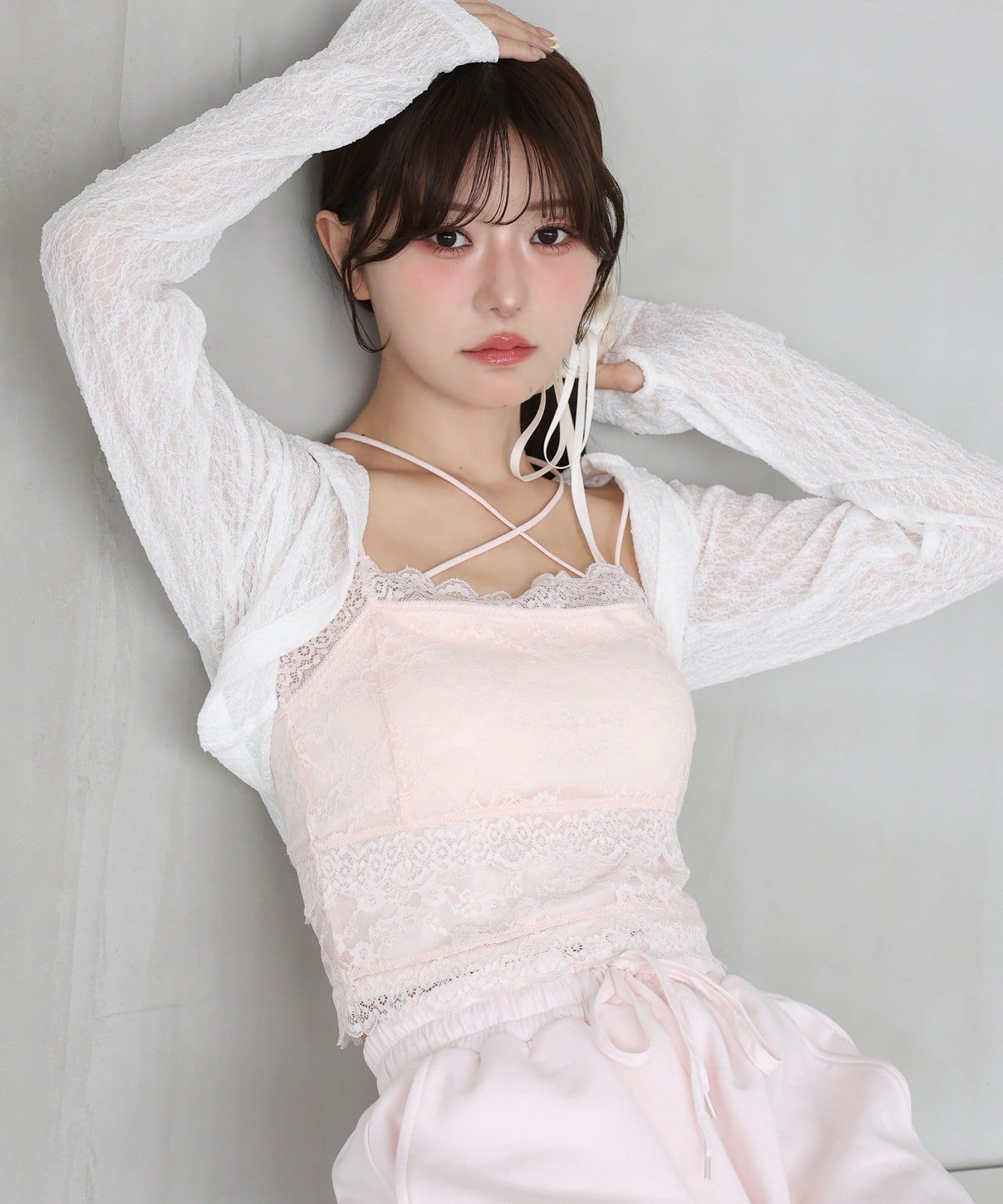 one after another NICE CLAUP(ワンアフターアナザー ナイスクラップ) カップ付きレースキャミソール