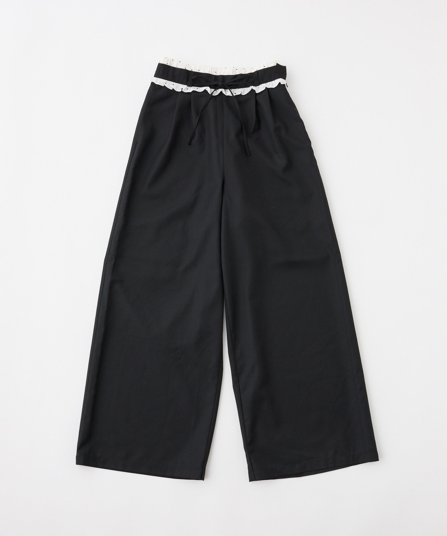 one after another NICE CLAUP(ワンアフターアナザー ナイスクラップ) 【Black Ribbon Collection】ウエストフリルスラックス