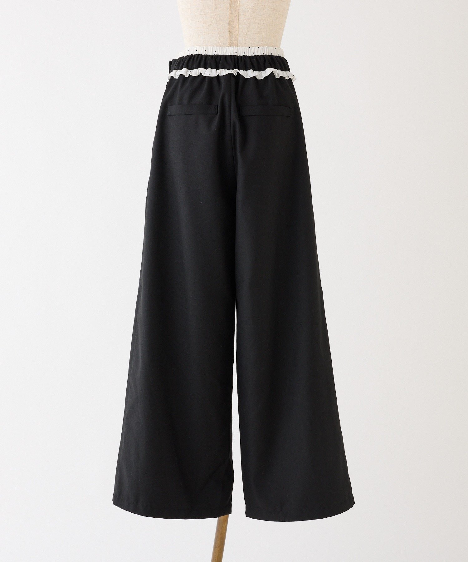 one after another NICE CLAUP(ワンアフターアナザー ナイスクラップ) 【Black Ribbon Collection】ウエストフリルスラックス