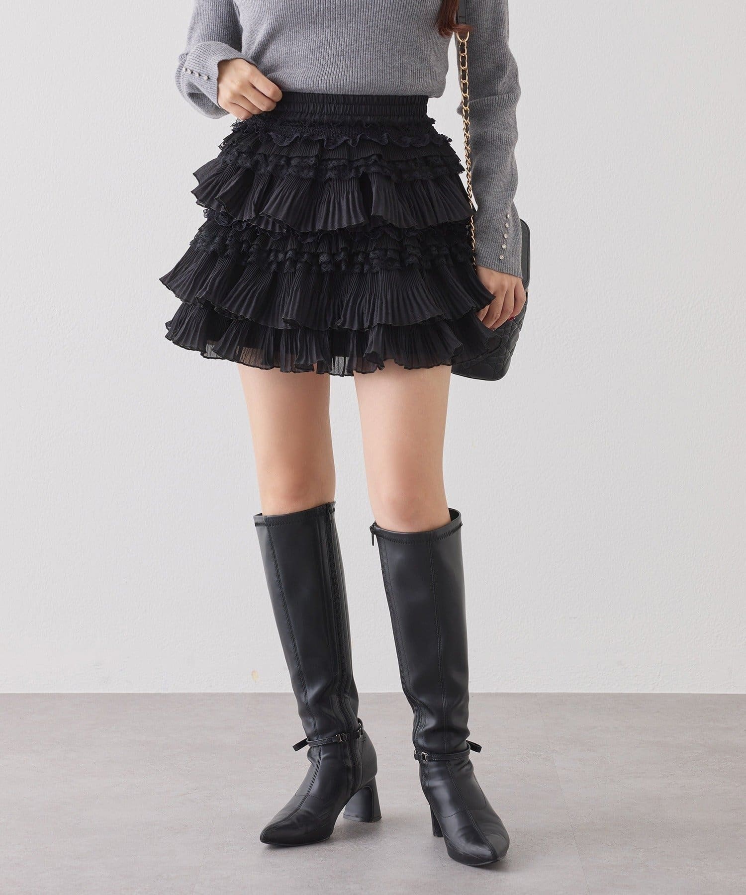 NICE CLAUP / OLIVE des OLIVE OUTLET(ナイスクラップ  / オリーブ デ オリーブ アウトレット) 【one after another】フリフリミニスカート