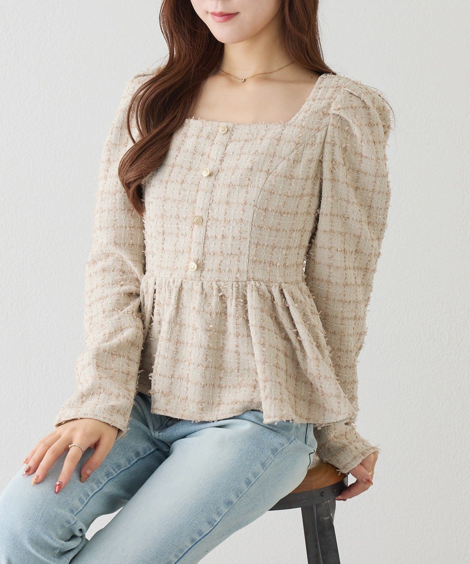 NICE CLAUP / OLIVE des OLIVE OUTLET(ナイスクラップ  / オリーブ デ オリーブ アウトレット) 【	one after another 】バッグレースペプラムトップス