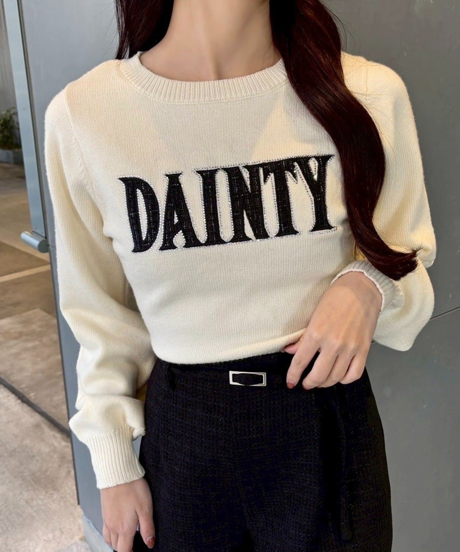 NICE CLAUP / OLIVE des OLIVE OUTLET(ナイスクラップ  / オリーブ デ オリーブ アウトレット) 【one after another】キラキラロゴ入りアソートニット