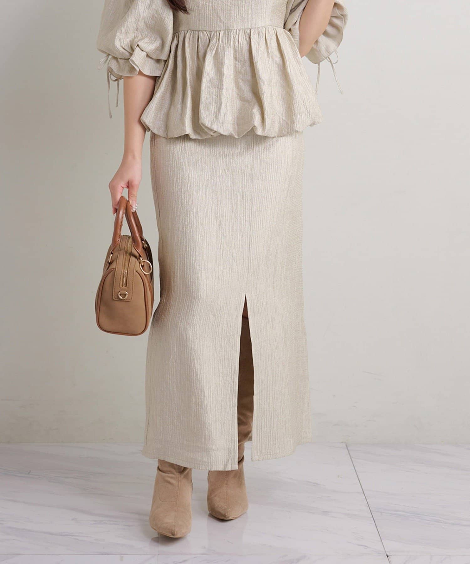 NICE CLAUP / OLIVE des OLIVE OUTLET(ナイスクラップ  / オリーブ デ オリーブ アウトレット) 【Seemi.】スリット入りバックレースアップタイトスカート