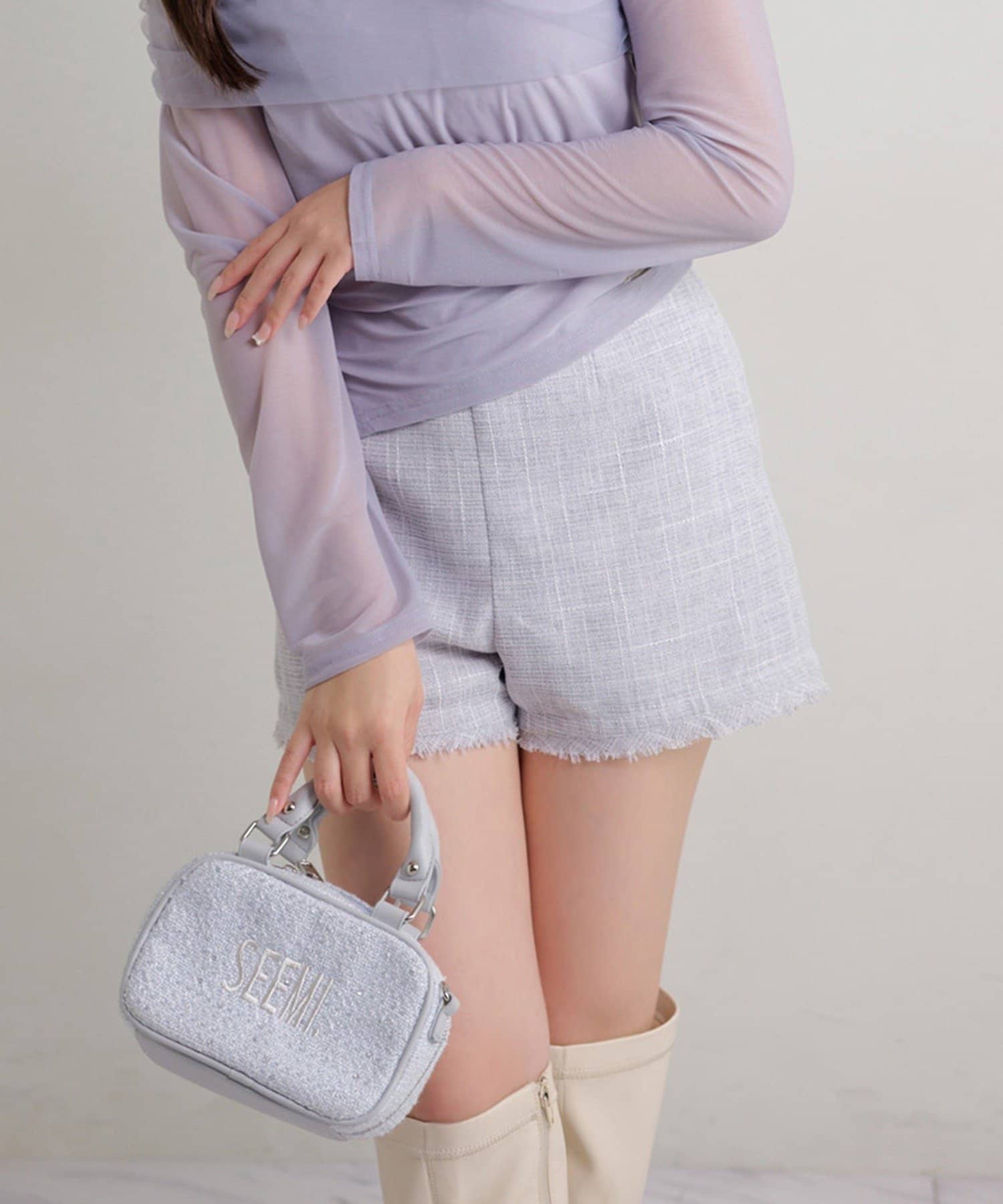 NICE CLAUP / OLIVE des OLIVE OUTLET(ナイスクラップ  / オリーブ デ オリーブ アウトレット) 【Seemi】【セットアップ可能】ツイードショートパンツ