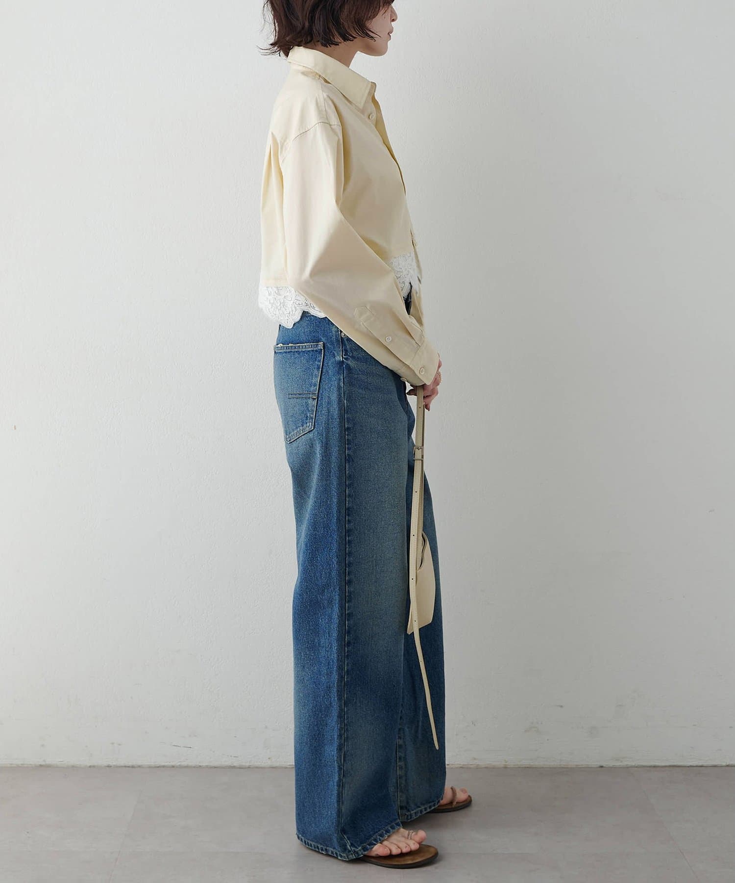 Whim Gazette(ウィム ガゼット) レースコンビシャツ