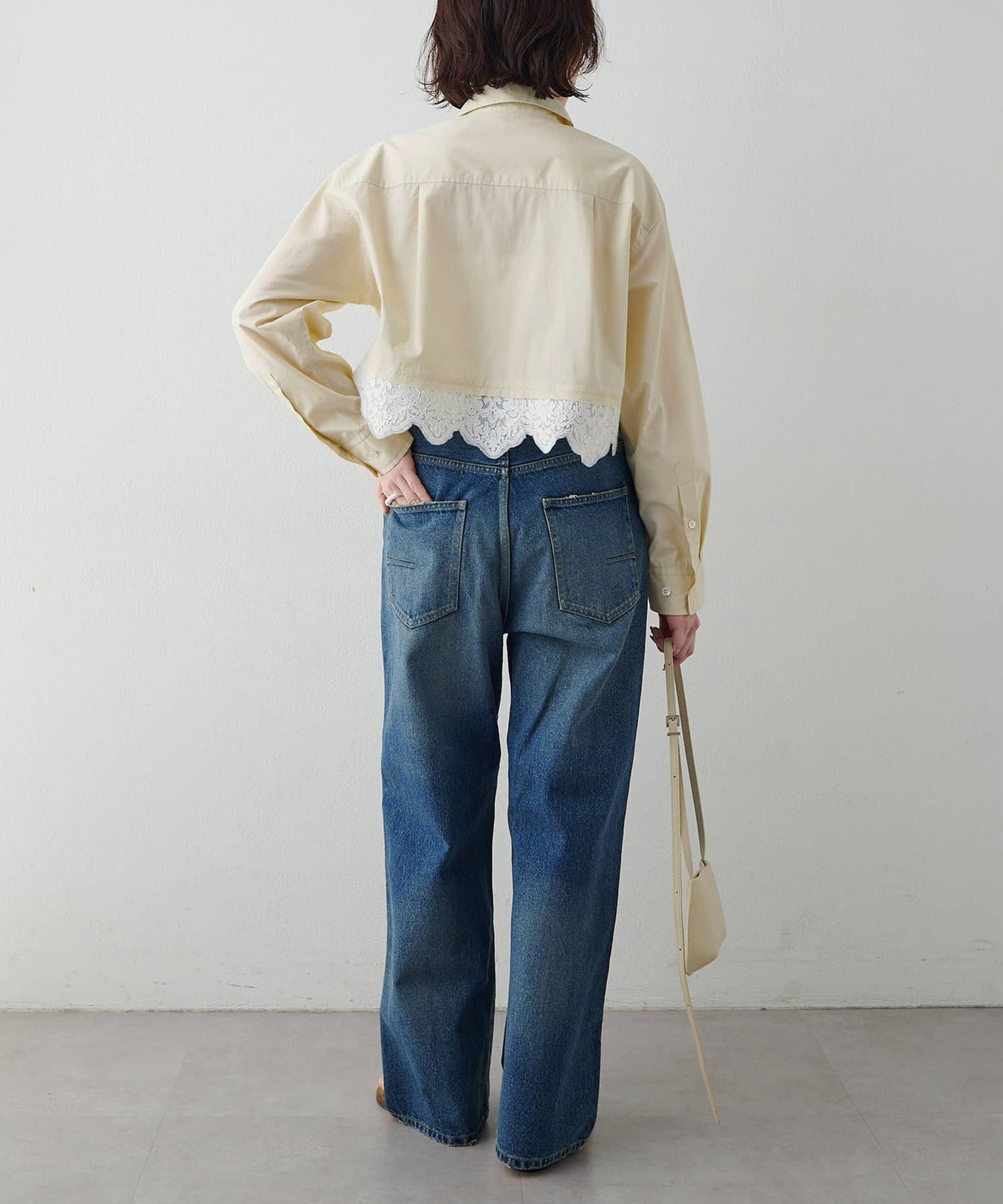 Whim Gazette(ウィム ガゼット) レースコンビシャツ