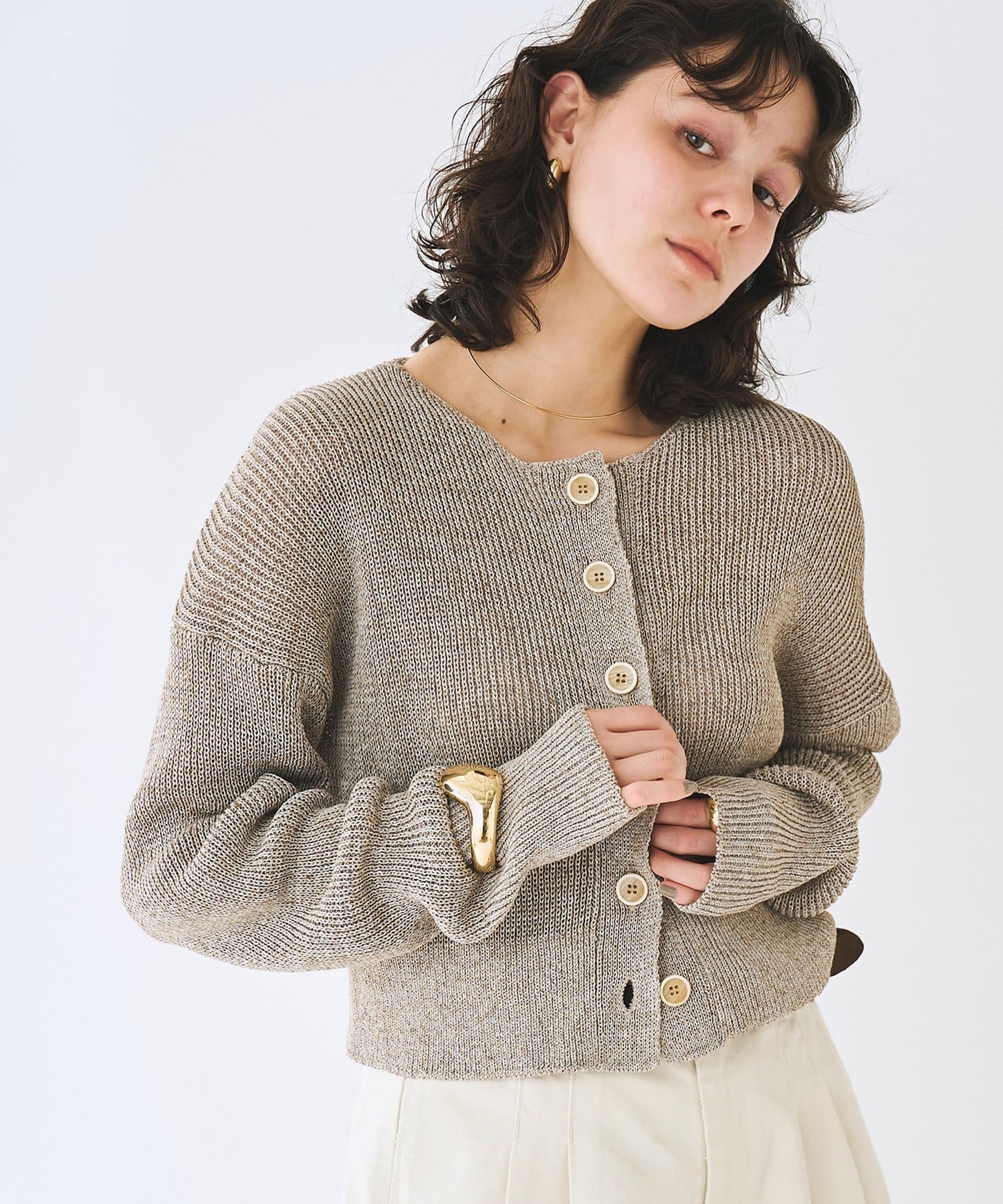 Whim Gazette(ウィム ガゼット) ショートニットカーディガン