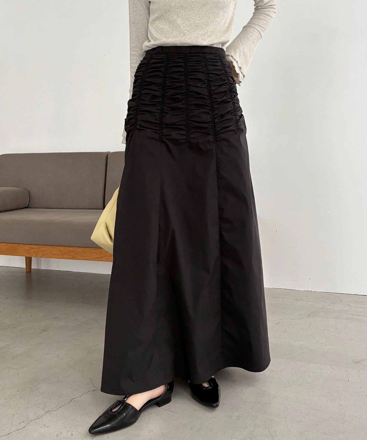 CAPRICIEUX LE'MAGE(カプリシュレマージュ) ラインギャザースカート