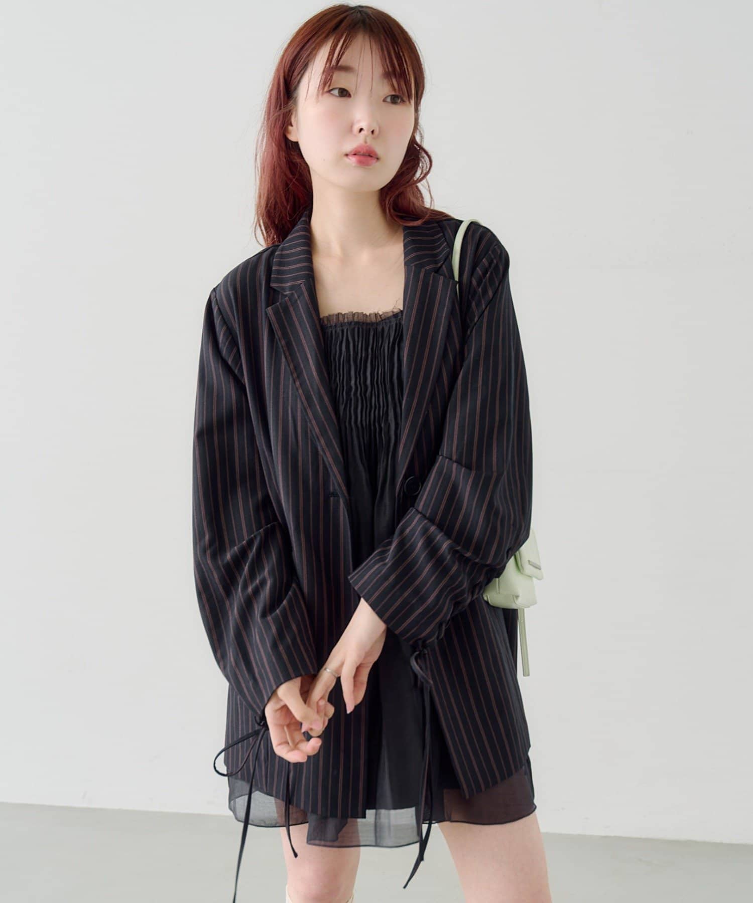 Kastane(カスタネ) 【WEB先行/チェック&ストライプ】レースアップアソートジャケット