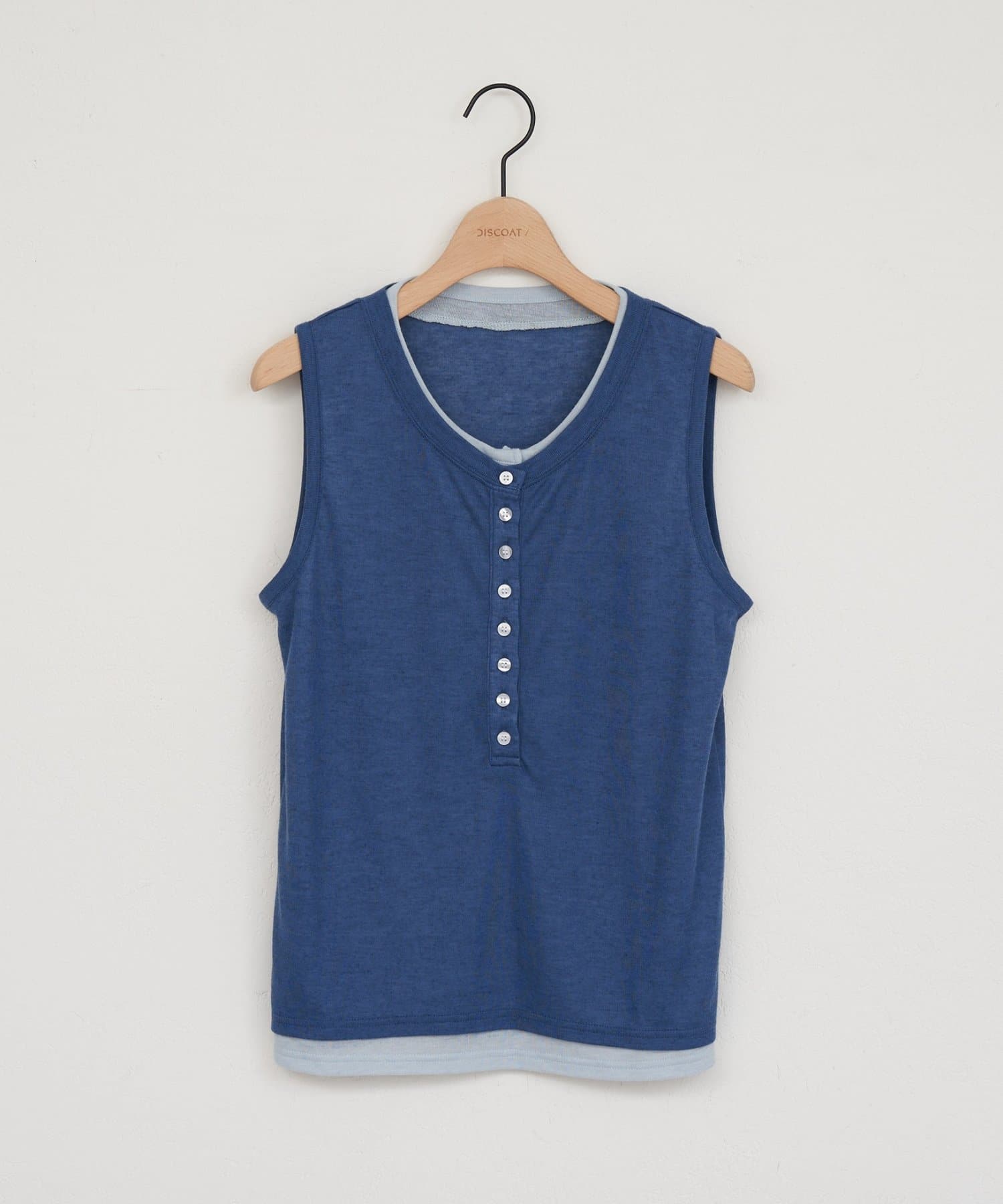 DISCOAT(ディスコート) 【WEB限定】配色ヘンリーノースリーブ