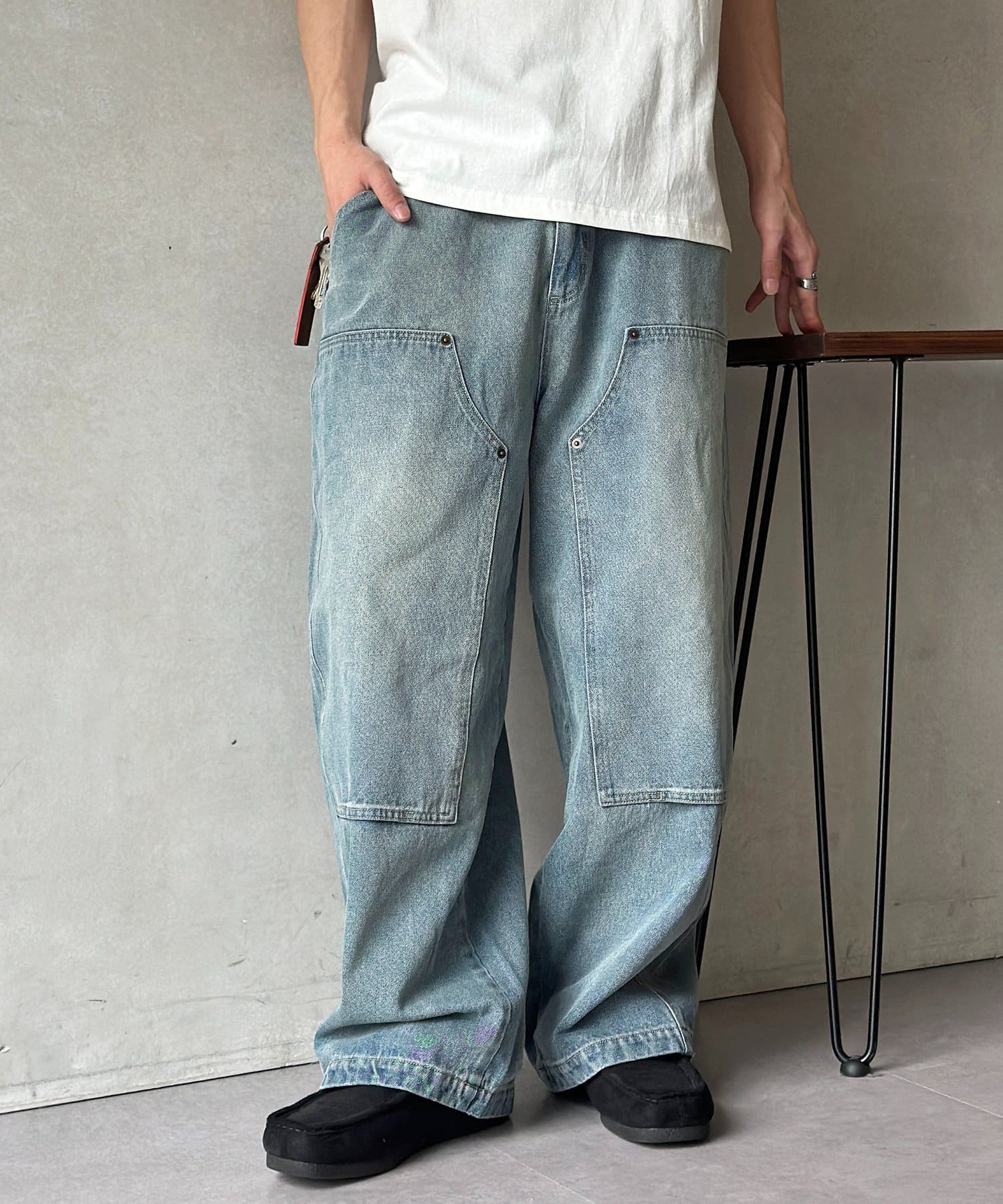 CPCM(シーピーシーエム) ダブルニーバレルデニム