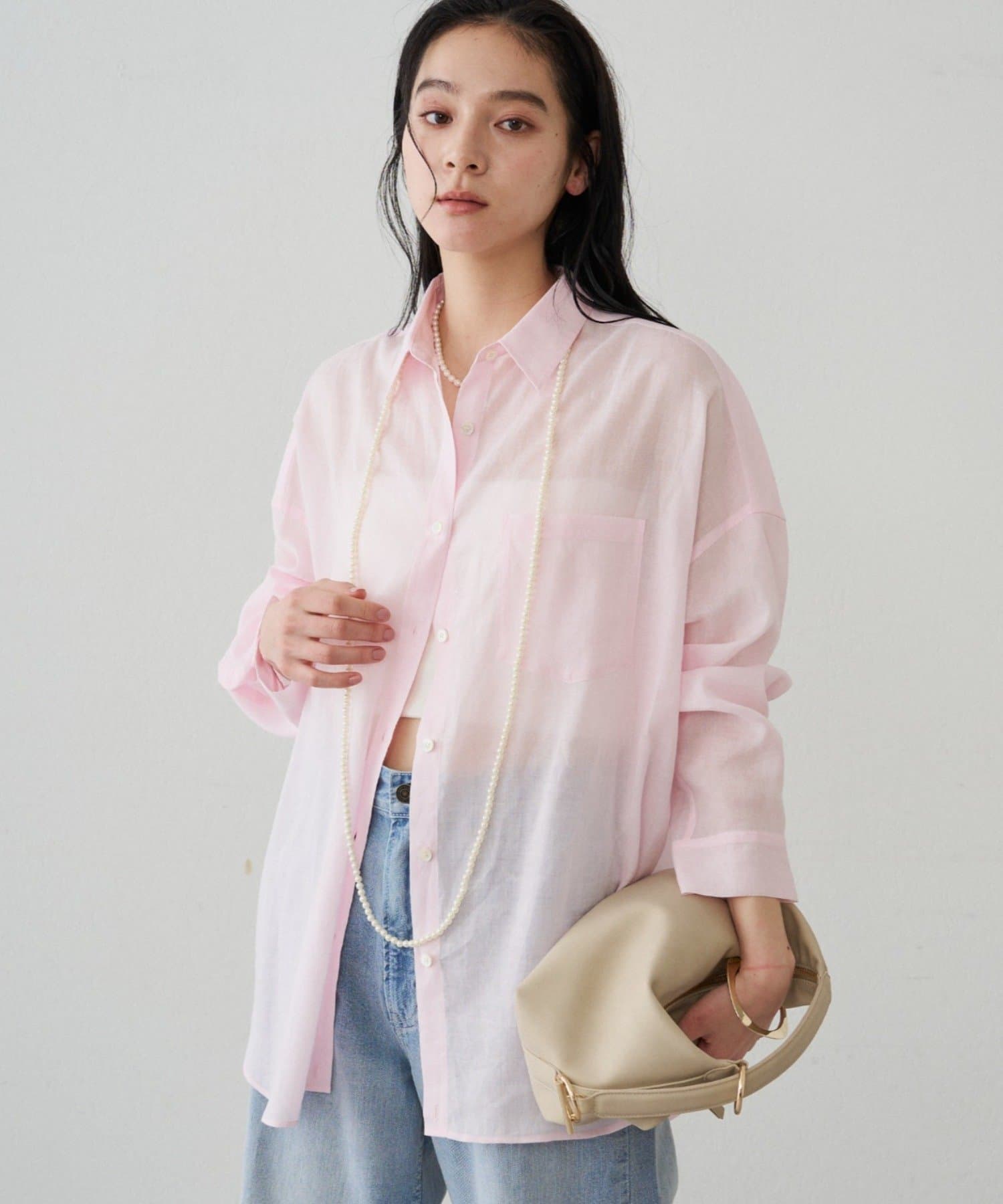 LOUNGEDRESS(ラウンジドレス) カシュクール2wayリネンシャツ