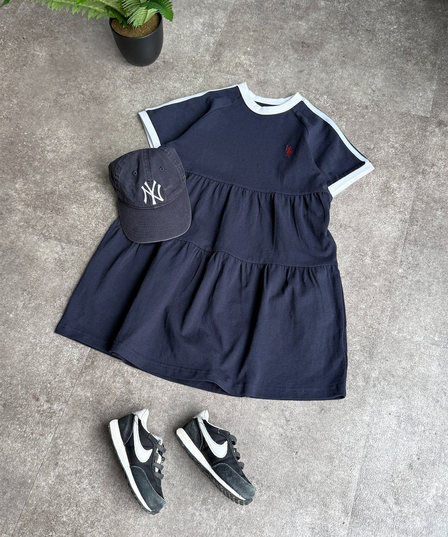 CPCM(シーピーシーエム) 【KIDS】【U.S. POLO ASSN.】カットティアードワンピース