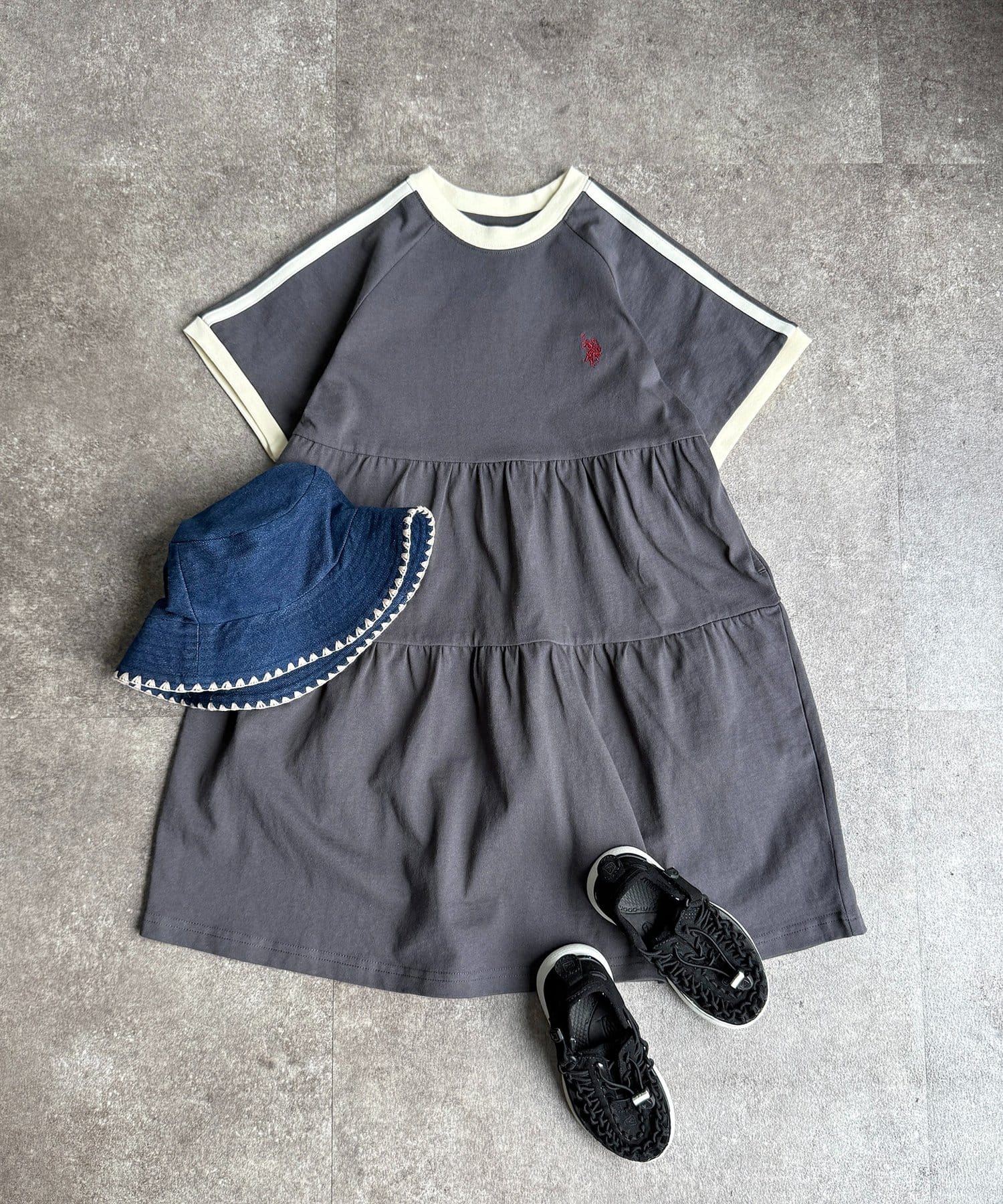 CPCM(シーピーシーエム) 【KIDS】【U.S. POLO ASSN.】カットティアードワンピース