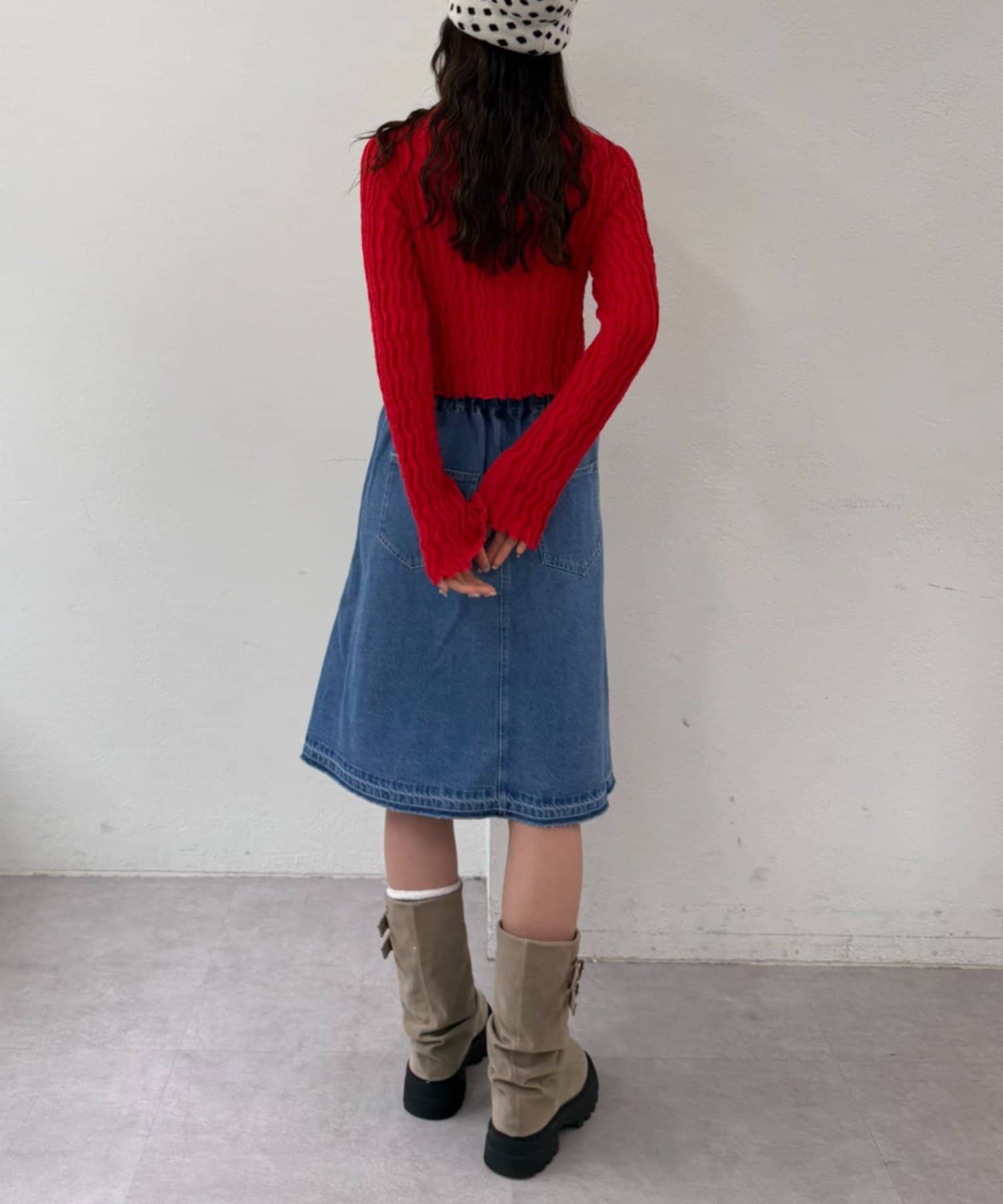 OUTLET(アウトレット) 【w closet】デニムミディスカート