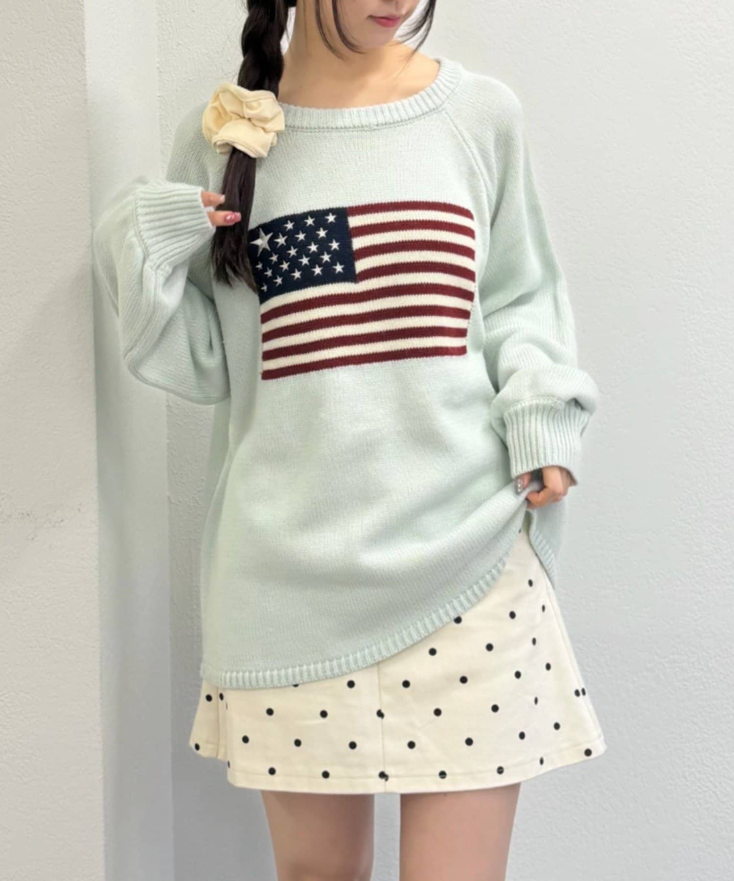 OUTLET(アウトレット) 【w closet】星条旗ニット