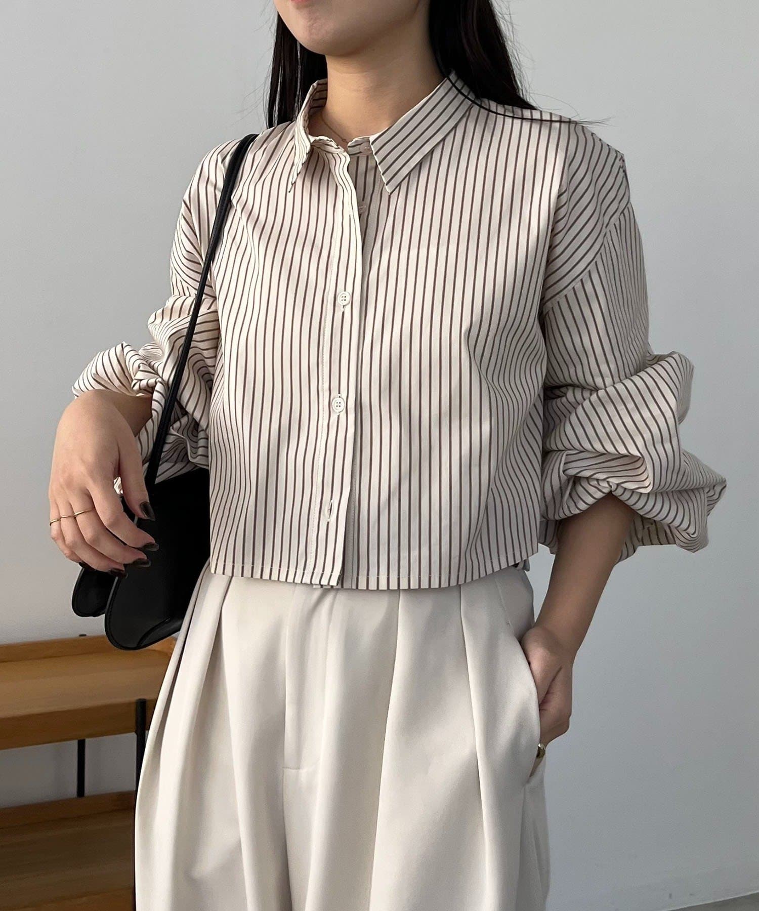 OUTLET(アウトレット) 【CAPRICIEUX LE'MAGE】袖バルーンクロップシャツ